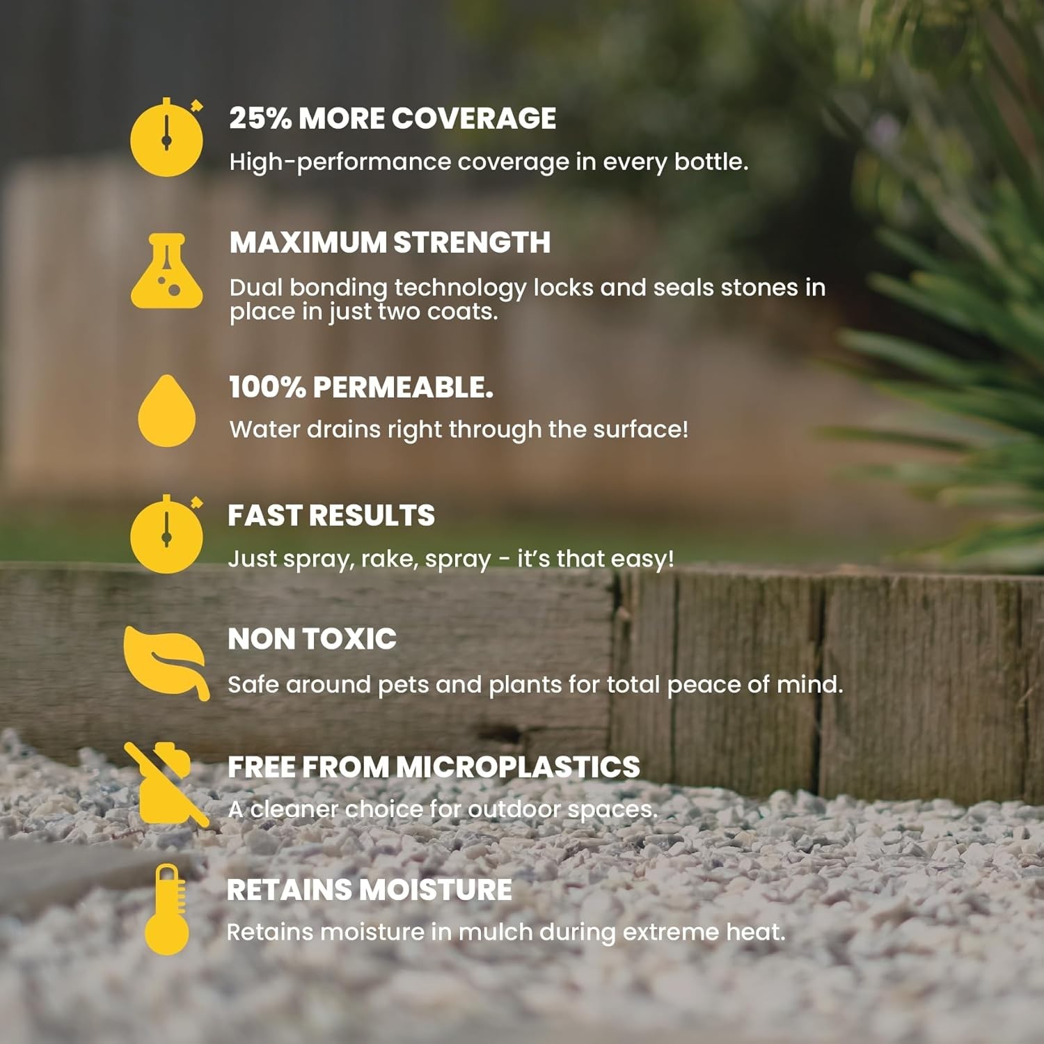 Easihold Rock Glue – Gravel Binder for Pea Gravel & Stones. Long-Lasting Mulc…