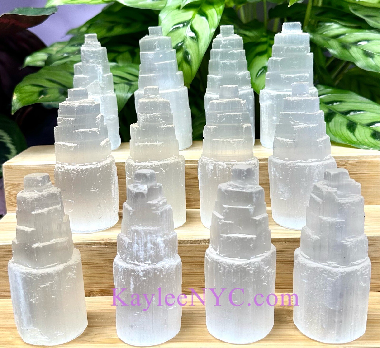 Wholesale Lot 12 Natural Selenite Aka Satin Spar Cylinder ~10cm