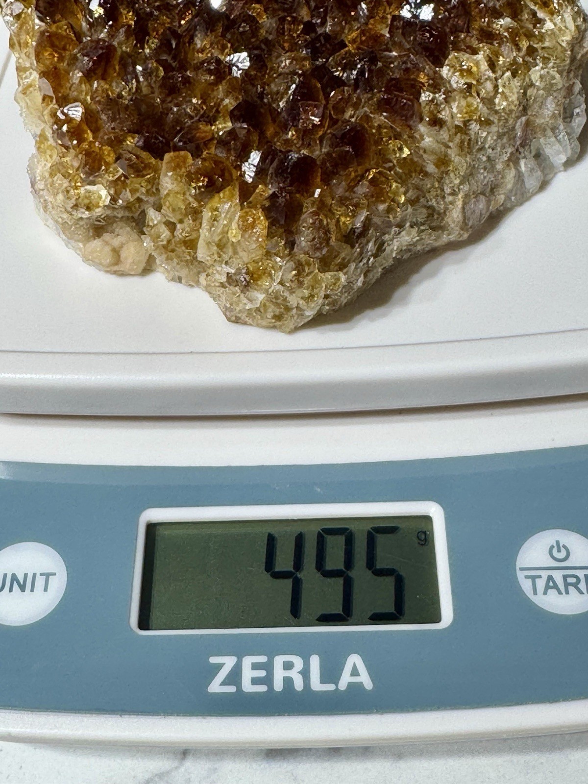 Natural Citrine Quartz Crystal Geode Cluster Mineral Specimen 495 Grams