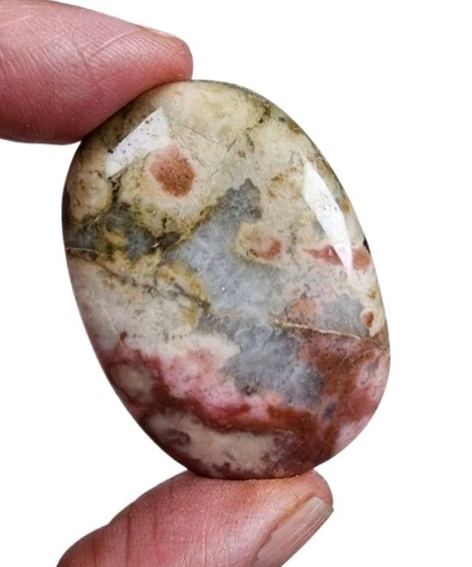 Rhodonite Crystal Polished Smooth Stone Brazil 24.1 grams.