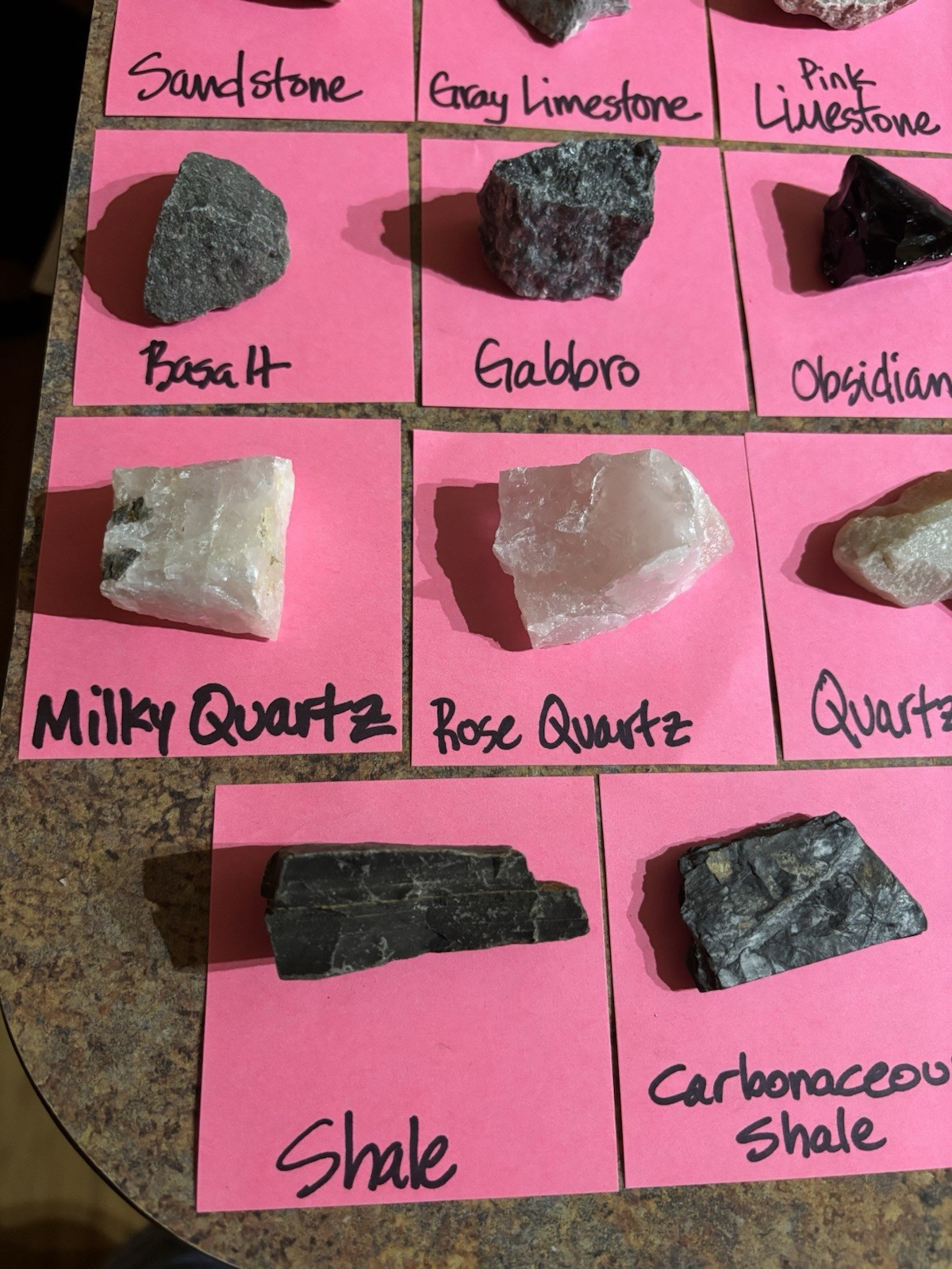 Individually bagged rock and mineral samples with scratch plate. Rock Collecting