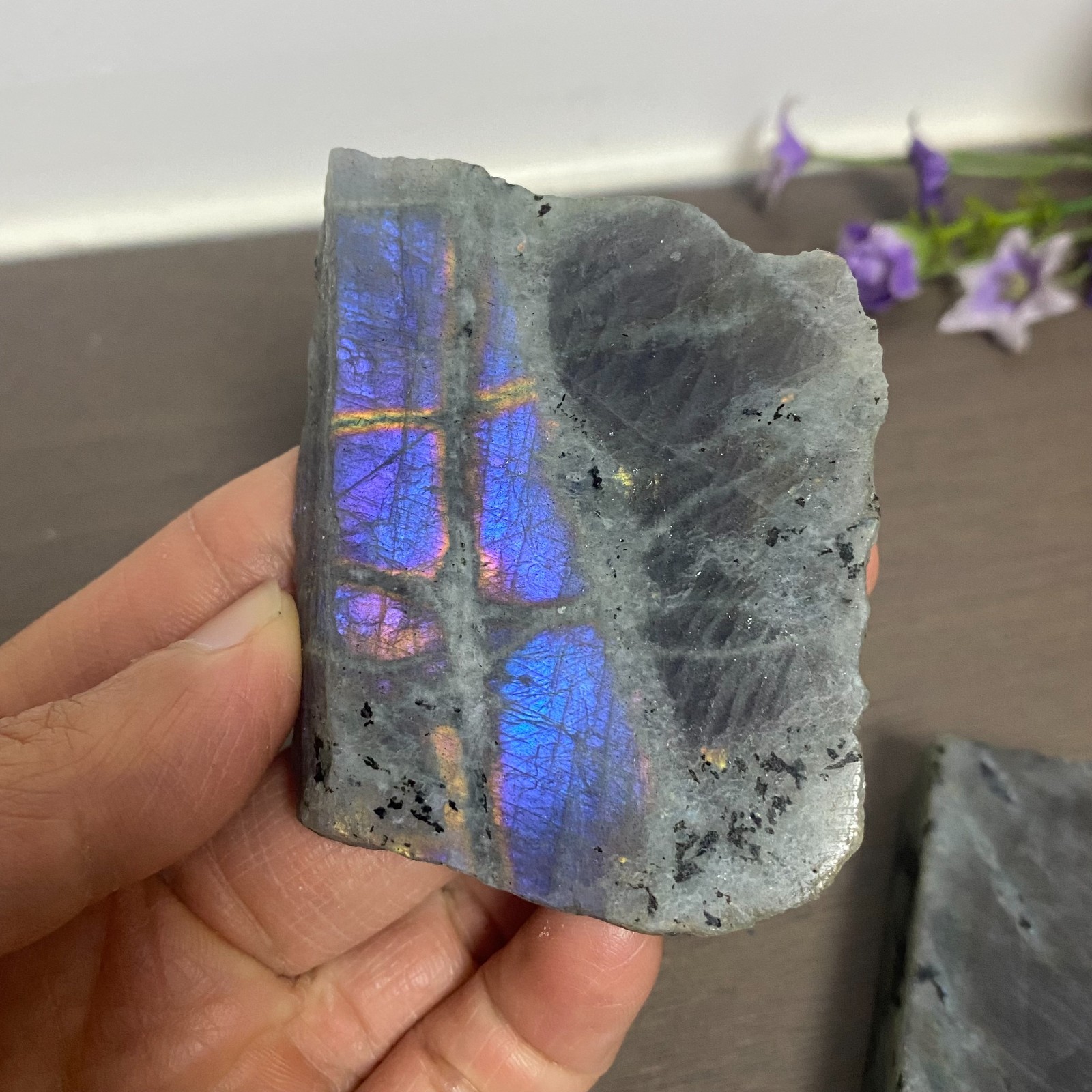 158g 2Pcs Top Labradorite Crystal Stone Rough Mineral Specimen Healing