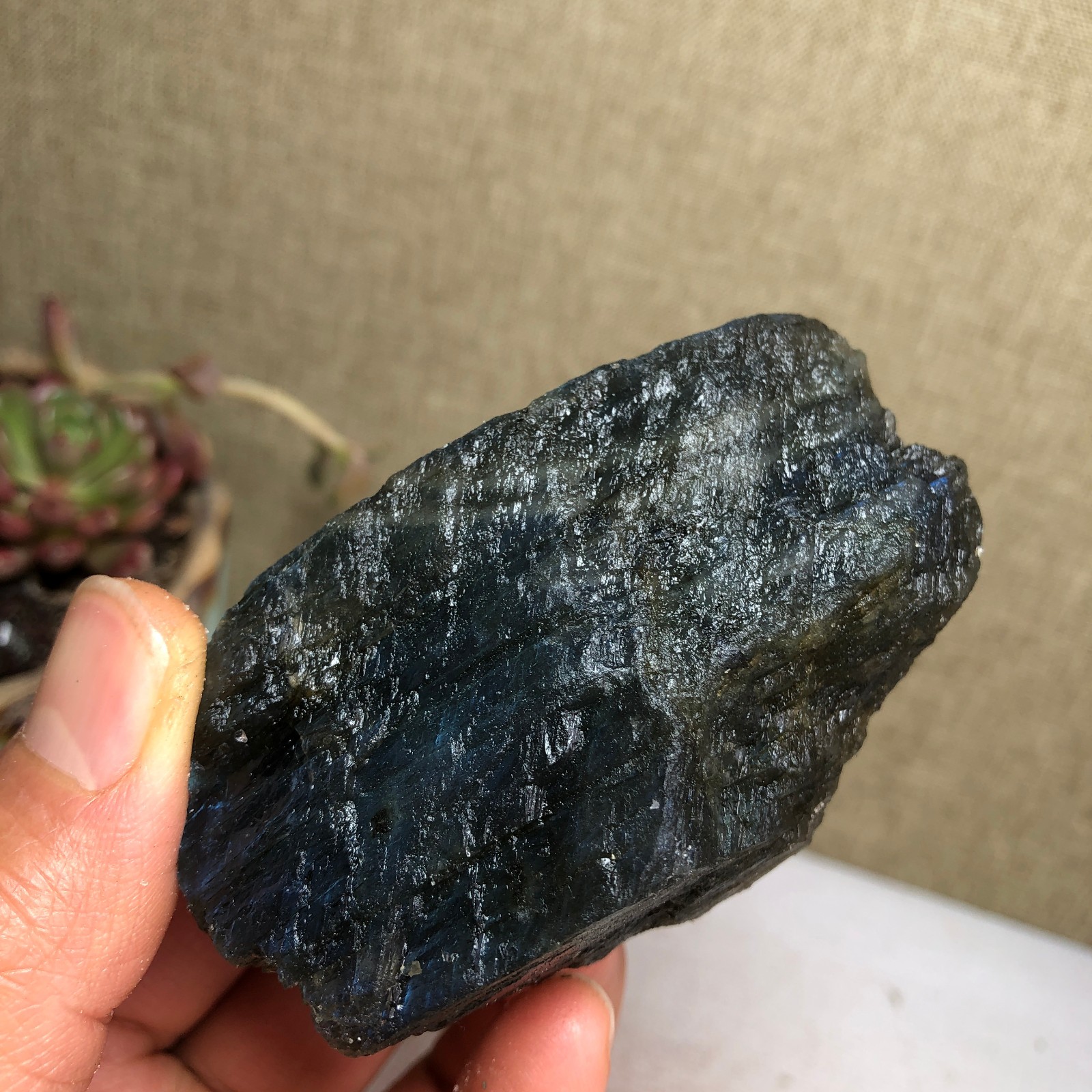 70mm Natural Labradorite Crystal gemstone rough original Specimen 142g A3458