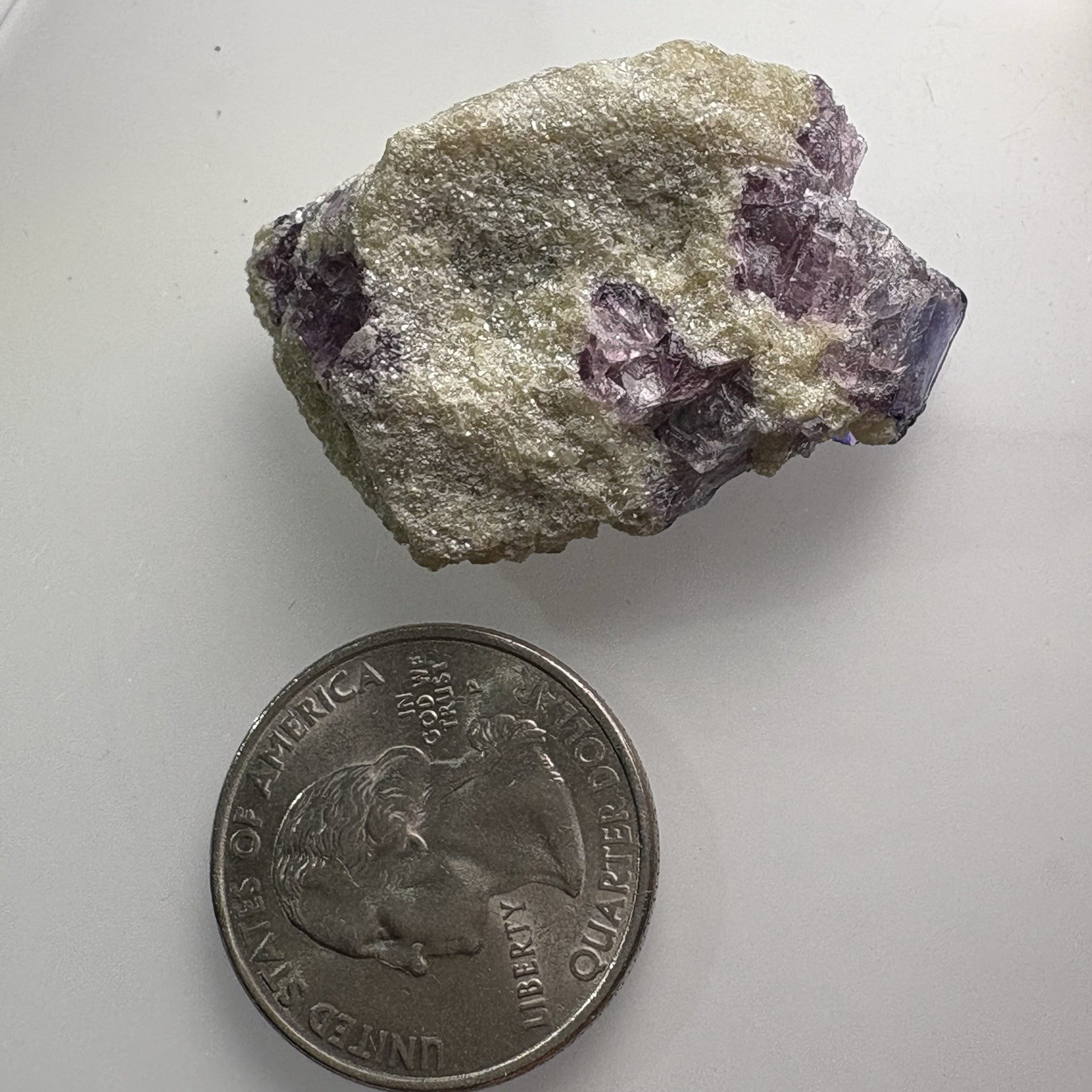 Natural Phantom Fluorite w/ Green Mica Raw Mineral Rare Specimen Inner Mongolia