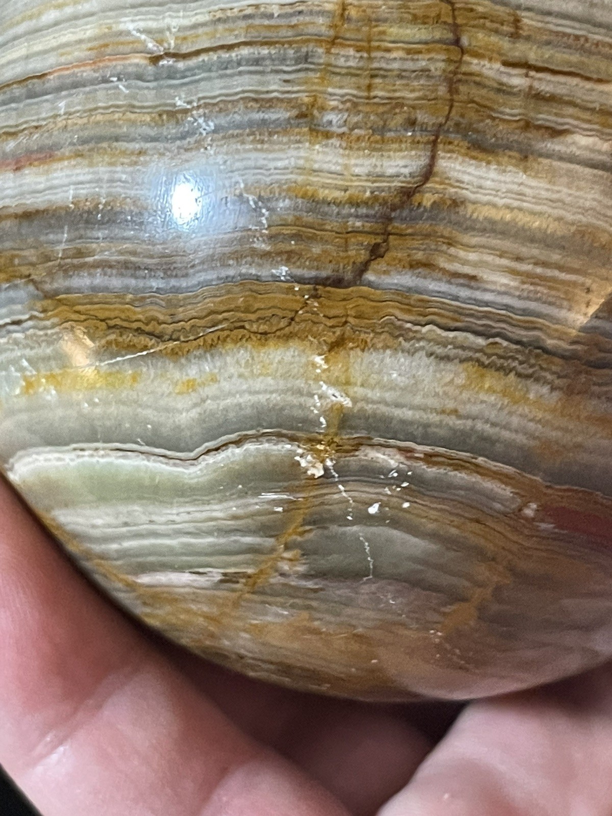 Polished Multicolored Banded Onyx Sphere Educational Specimen *See Photos/Notes*