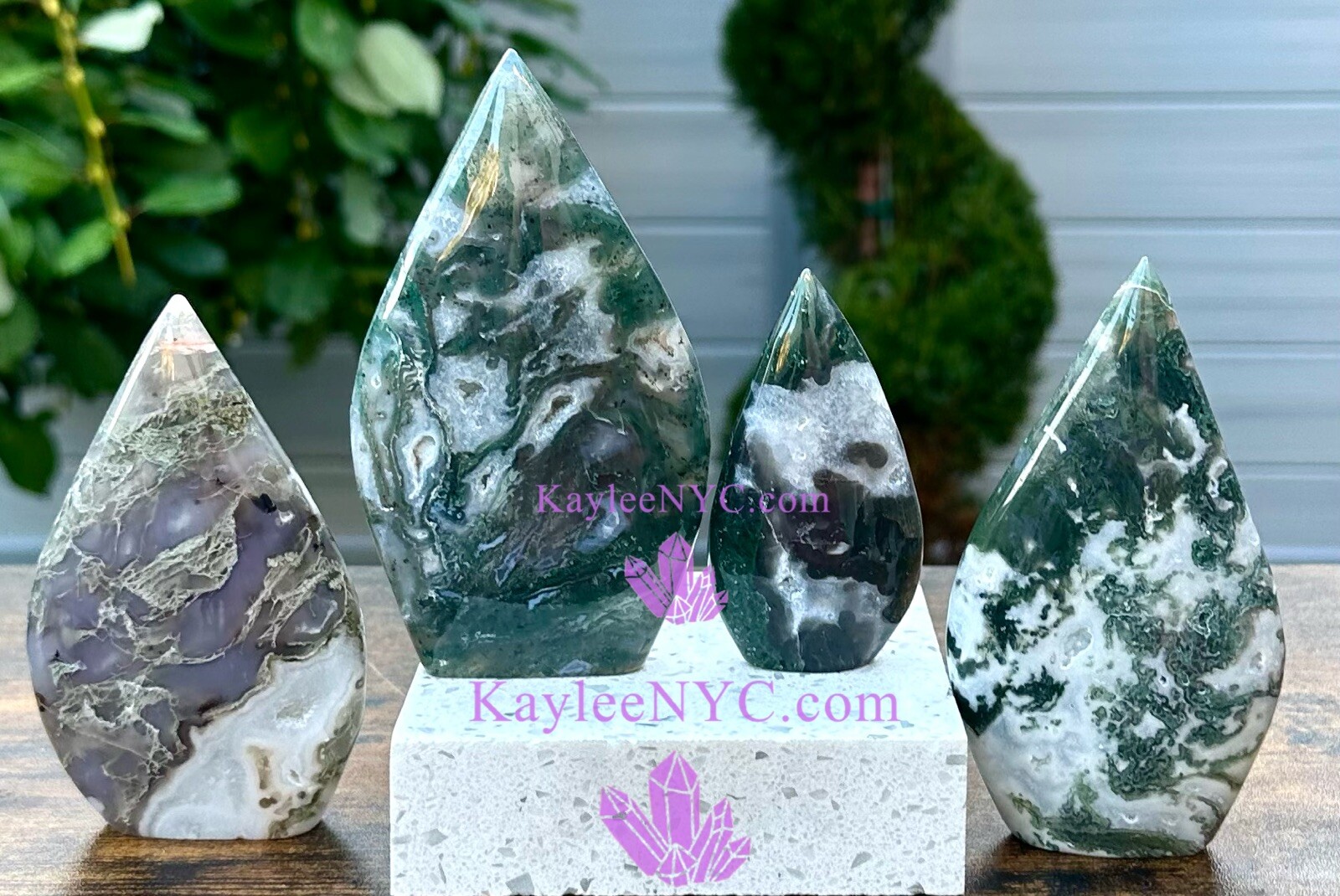 Wholesale Lot 3-4 PCs Natural Moss Agate Freeform Crystal 1.9-2lbs
