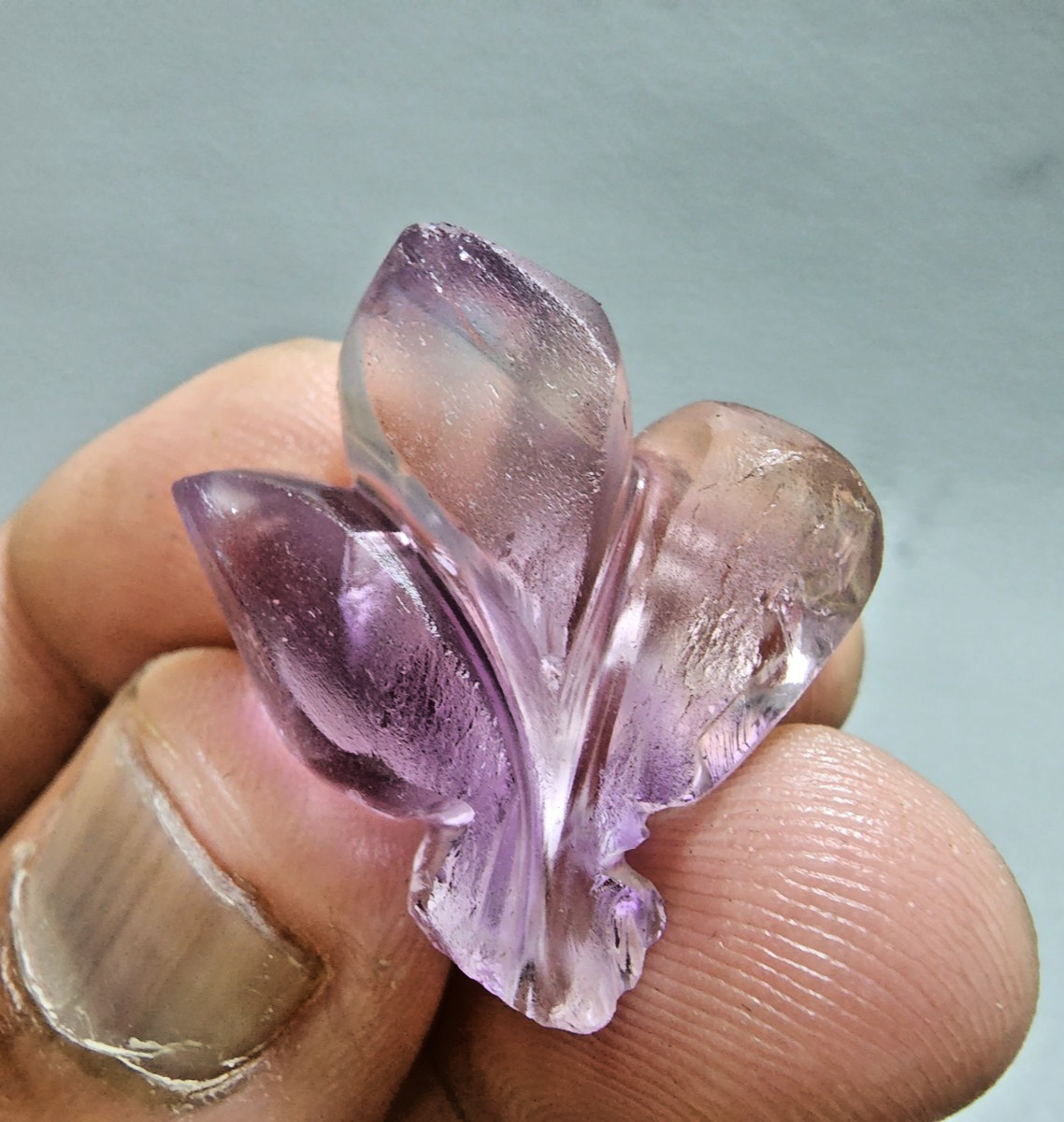 36 Ct Beautiful Purple Ametrine Leaf Shape Carving Rough Jewelry Making Gemstone
