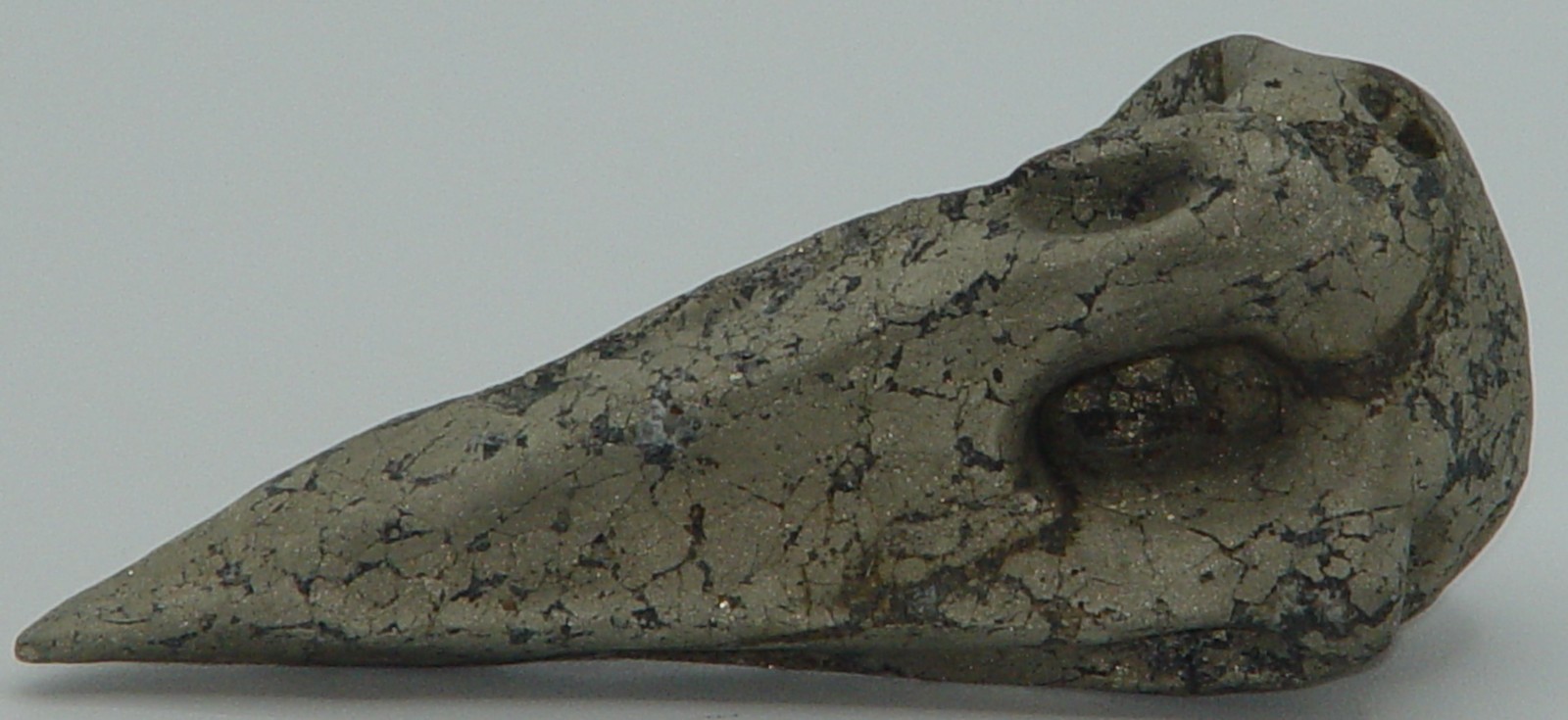 Pyrite Raven Skull Carving | Natural Iron Pyrite Crow Skull | Gothic Decor (13)