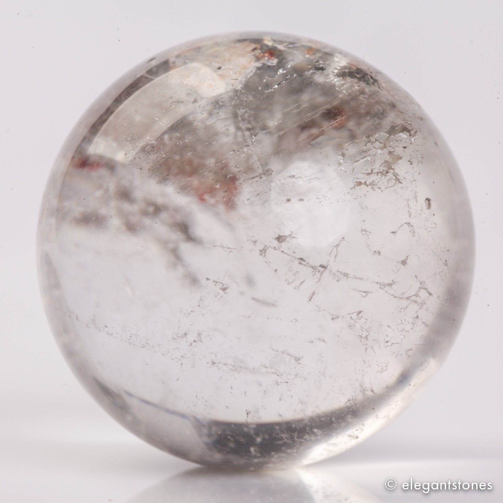 68g36mm Natural Garden/Phantom/Ghost/Lodolite Quartz Crystal Sphere Healing Ball
