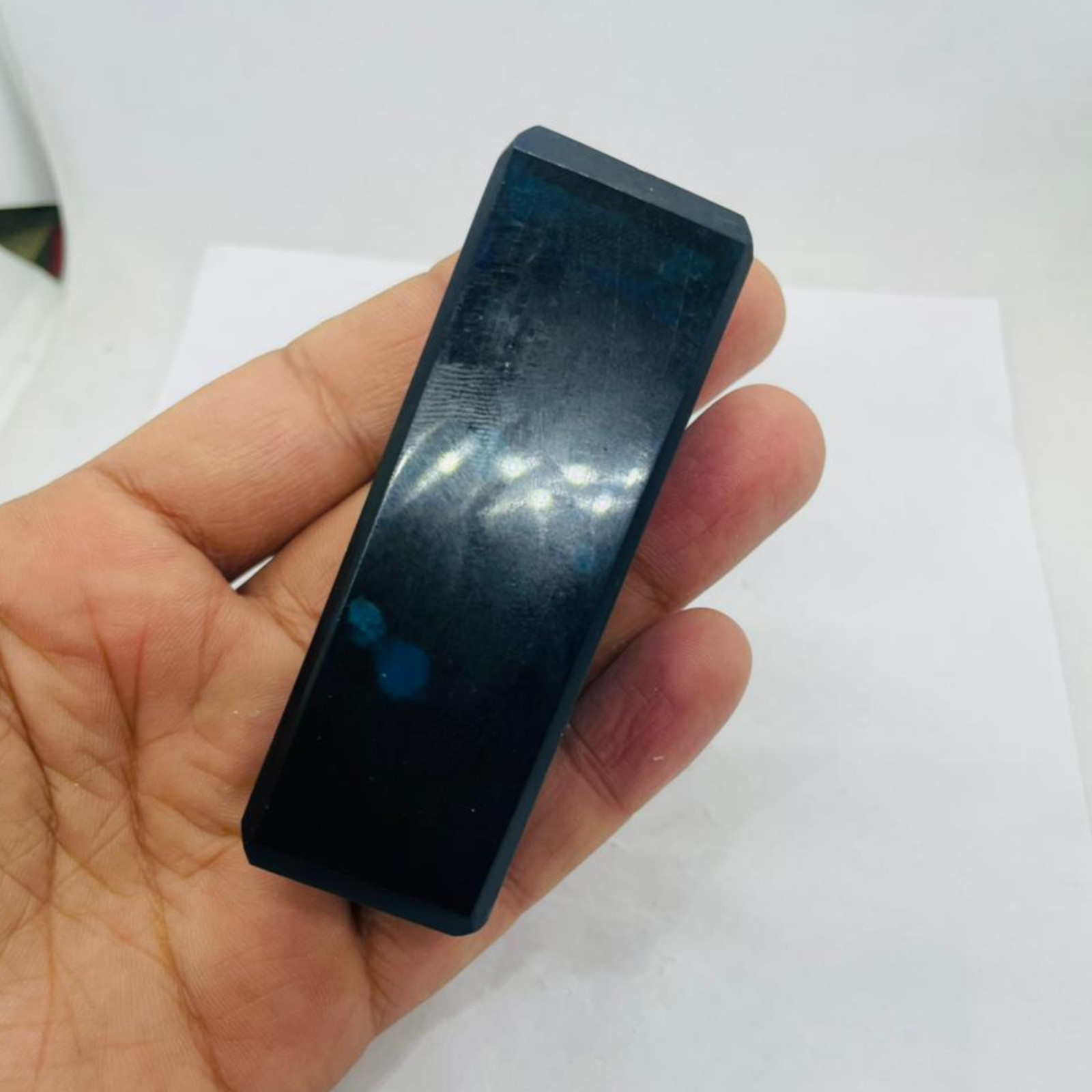 Blue Obsidian Slice Lab Created 425-525 Carat | Rough Obsidian Slab for Jewelry