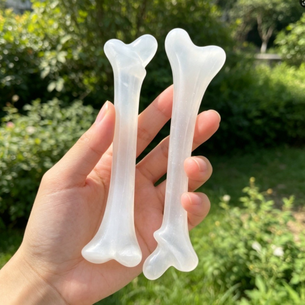 Gypsum Carved Skeleton Bone Halloween Spooky Gothic Home Party Decor Gift 2pcs