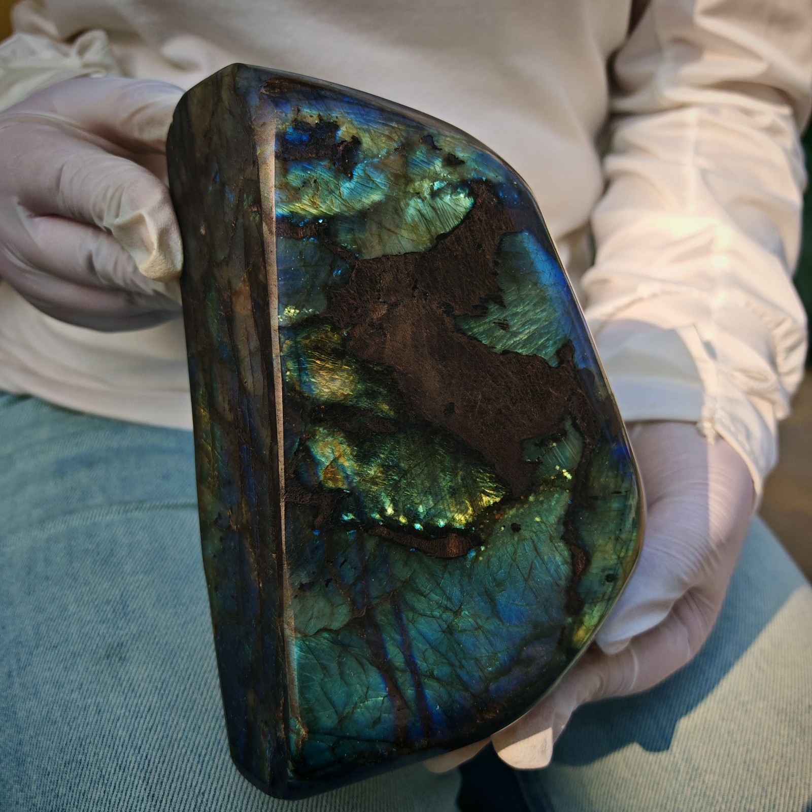 4.73LB Natural crystal Labradorite Mineral Quartz Mineral Reiki healing