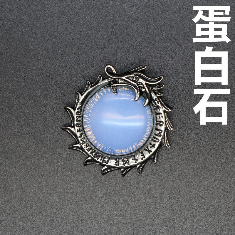 3-5PCS Natural crystal inlaid with Chinese style dragon crystal round pendant