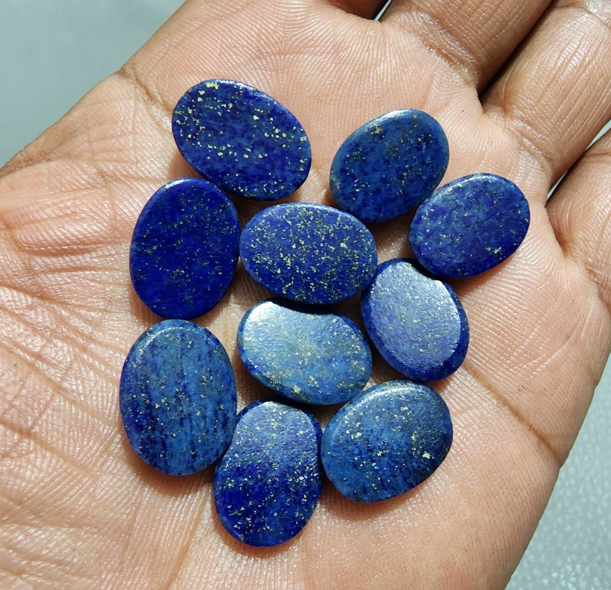 10pcs Lapis Lazuli Oval Cabochon Deep Blue Stones Perfect for Handmade Jewelry