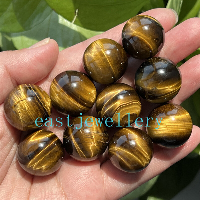 1pc Natural Tiger’s eye jasper Quartz Ball Crystal Sphere Reiki Healing 20mm+