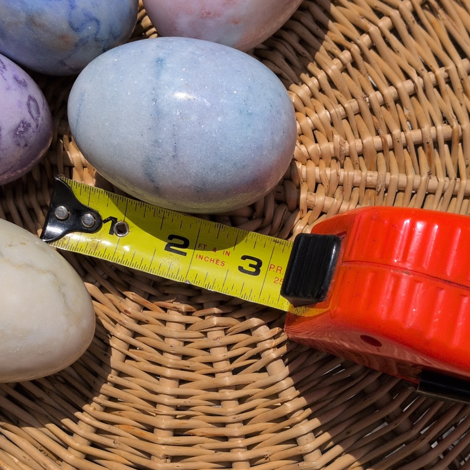 Lot of Polished Stone/Crystal Egg Specimens, Assorted Colors, Approx. 3 in