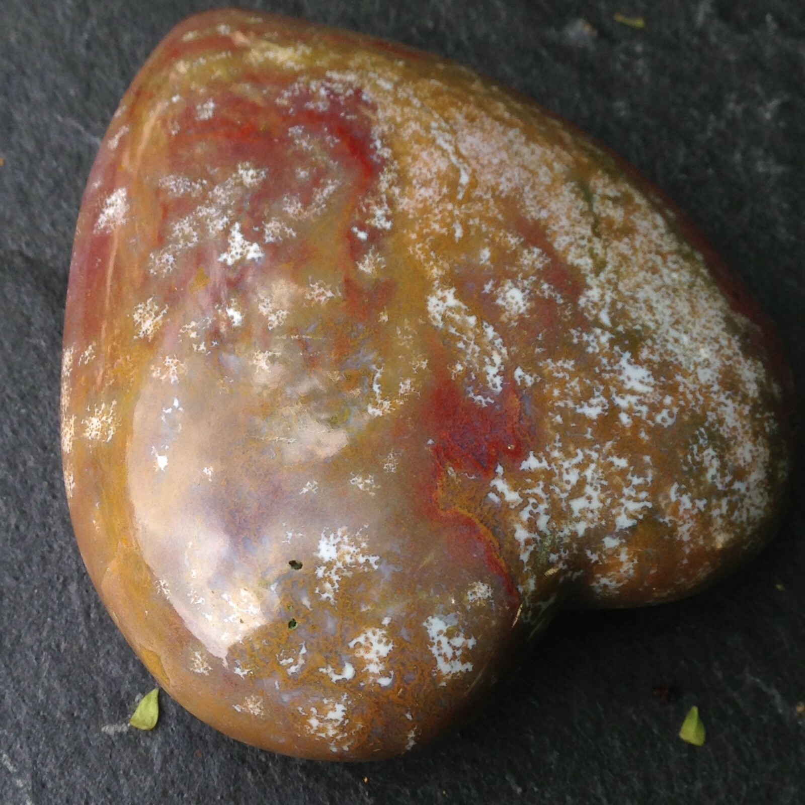 Large Ocean Jasper Crystal Drusy Heart Atlantis Stone Love 188g 6.93×7.45×2.9cm