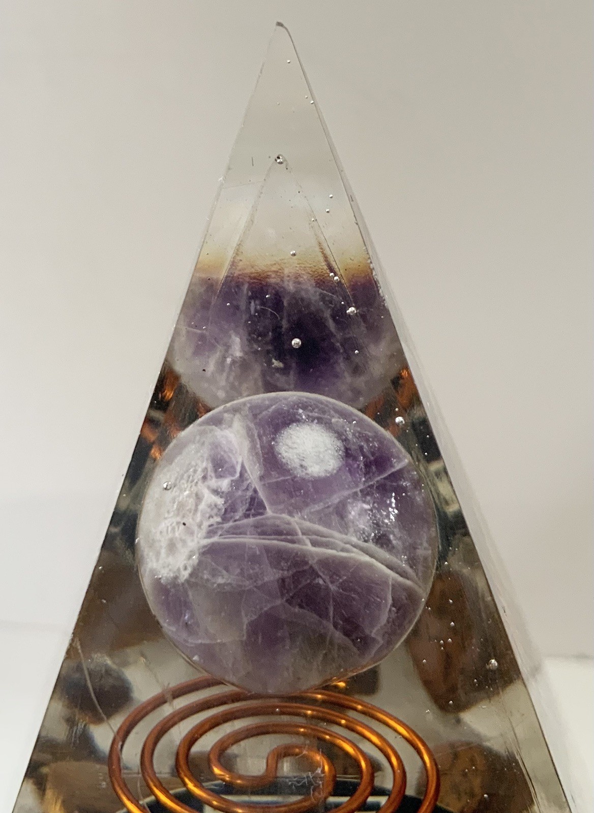 Crystal Gem Pyramid Meditation Healing Home Office Art Decor Figurine Orgonite
