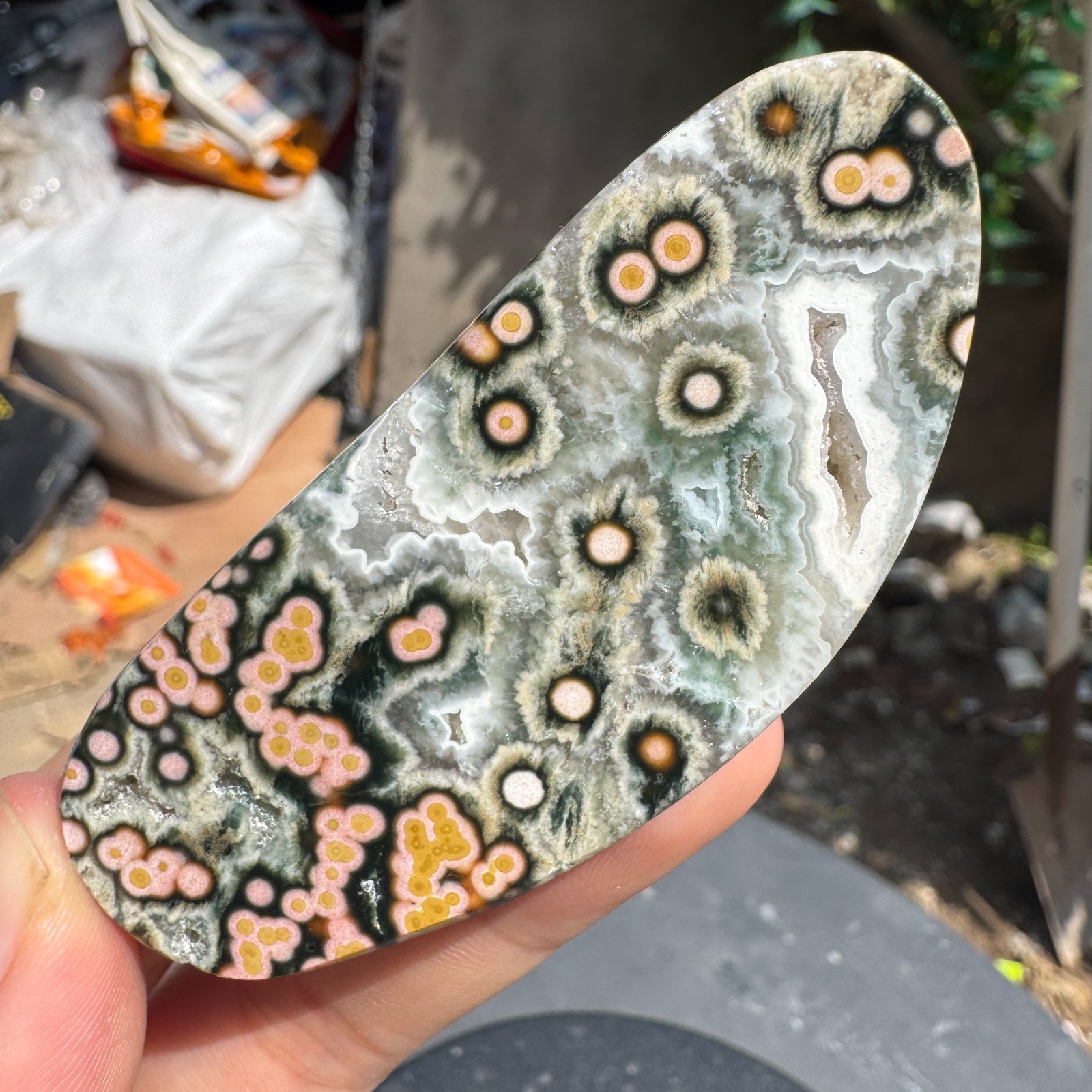 28G Natural high-quality Ocean Jasper Crystal Slice Large Specimen Healing