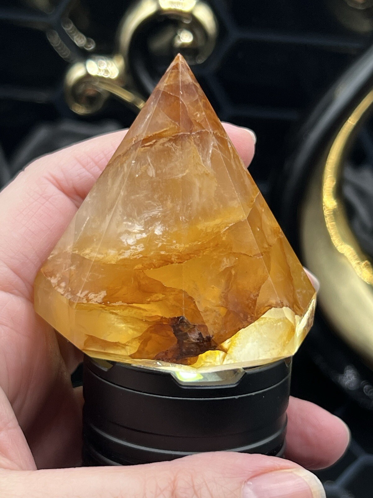 Golden Healer Amazing Diamond Pyramids Some dendrite Free ship & Gift