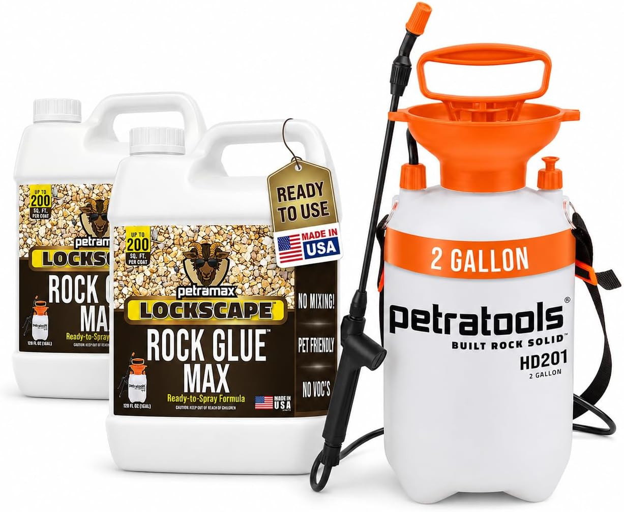 max Lockscape Rock Glue Landscaping Kit – (2 Pack) 1 Gallon Rock Glue for Gravel