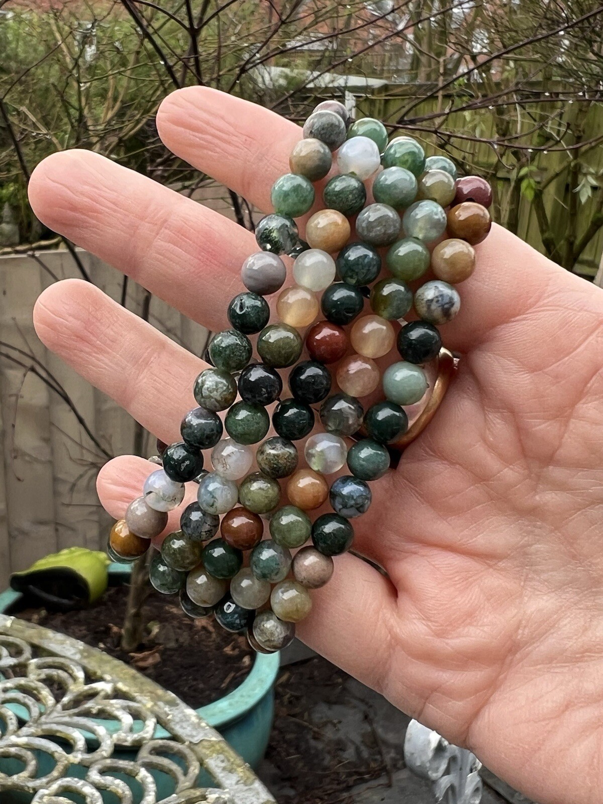 Ocean Jasper Crystal Beaded Bracelet 6mm