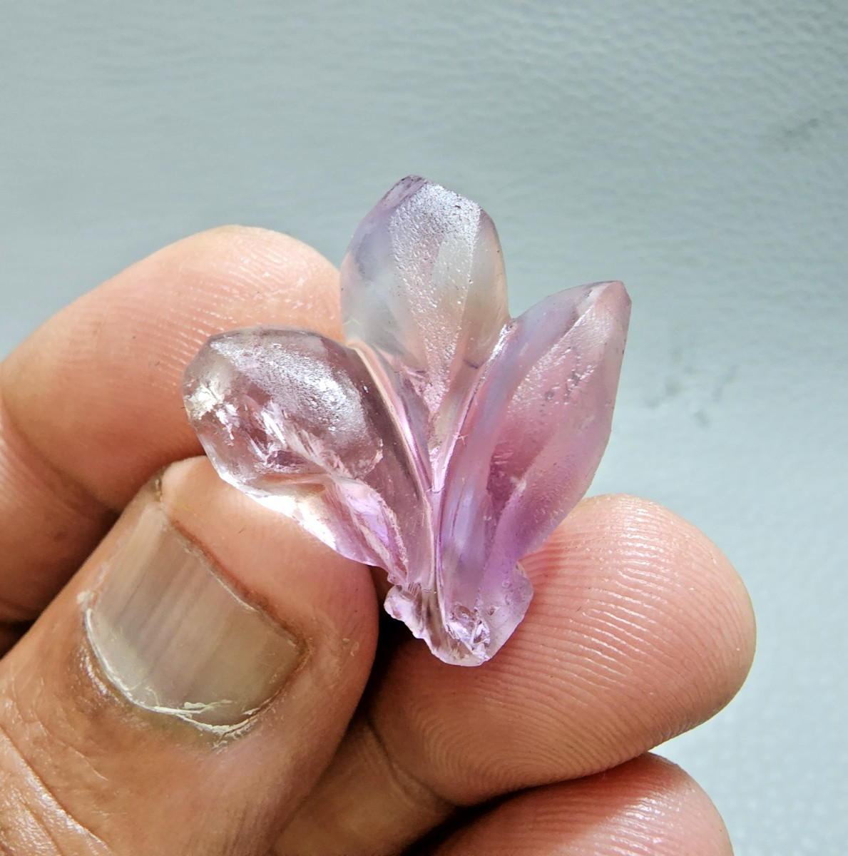36 Ct Beautiful Purple Ametrine Leaf Shape Carving Rough Jewelry Making Gemstone