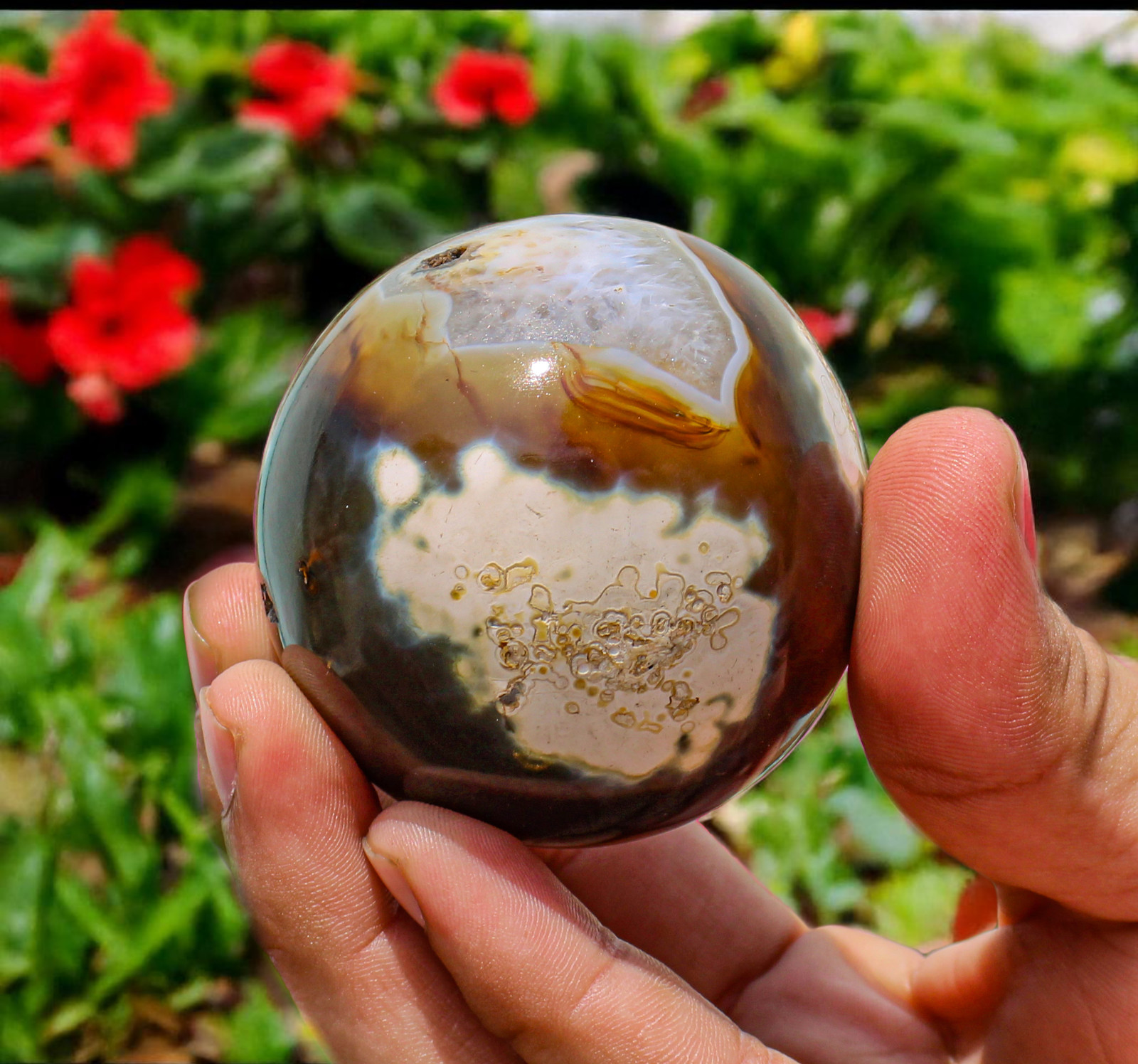 2″ Botswana Agate Metaphysical Healing Spirit Aura Energy Power Stone Sphere