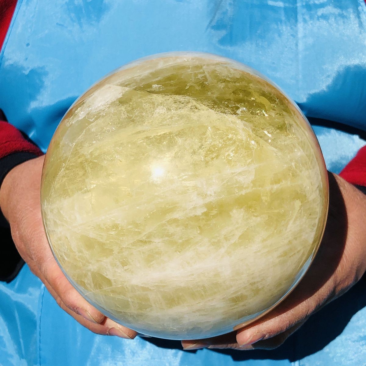 8.09LB Natural Yellow Crystal Ball Quartz Yellow Crystal Ball Healing