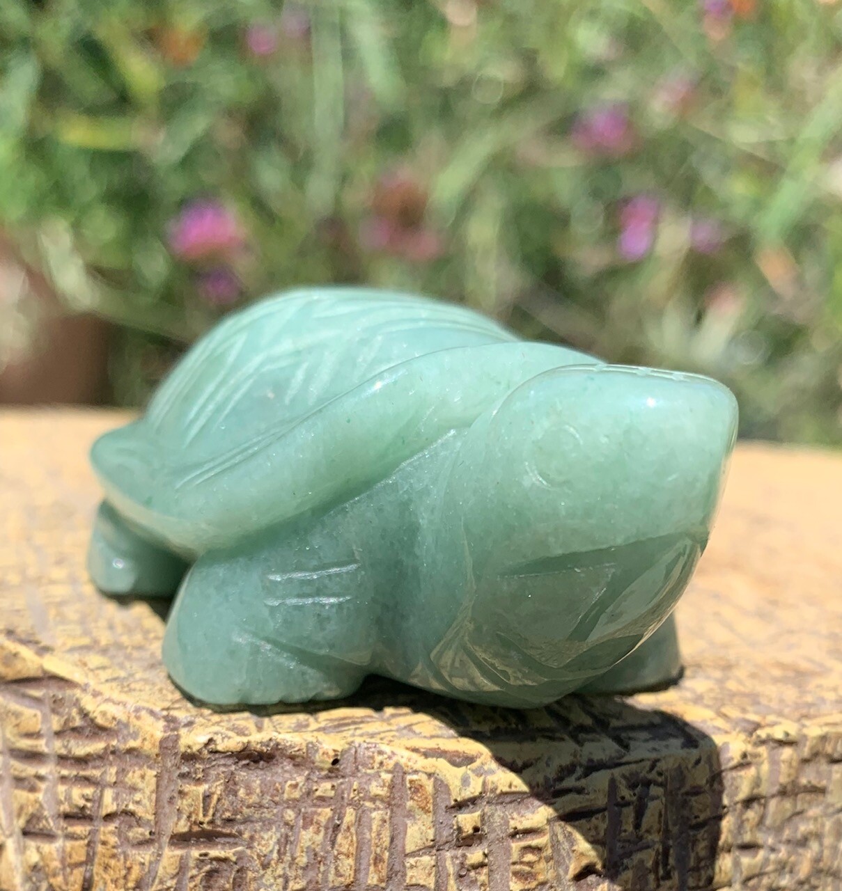 Gemstone Carved Turtle Figurine Crystal Animal Carving Stone Tortoise Figure 3″