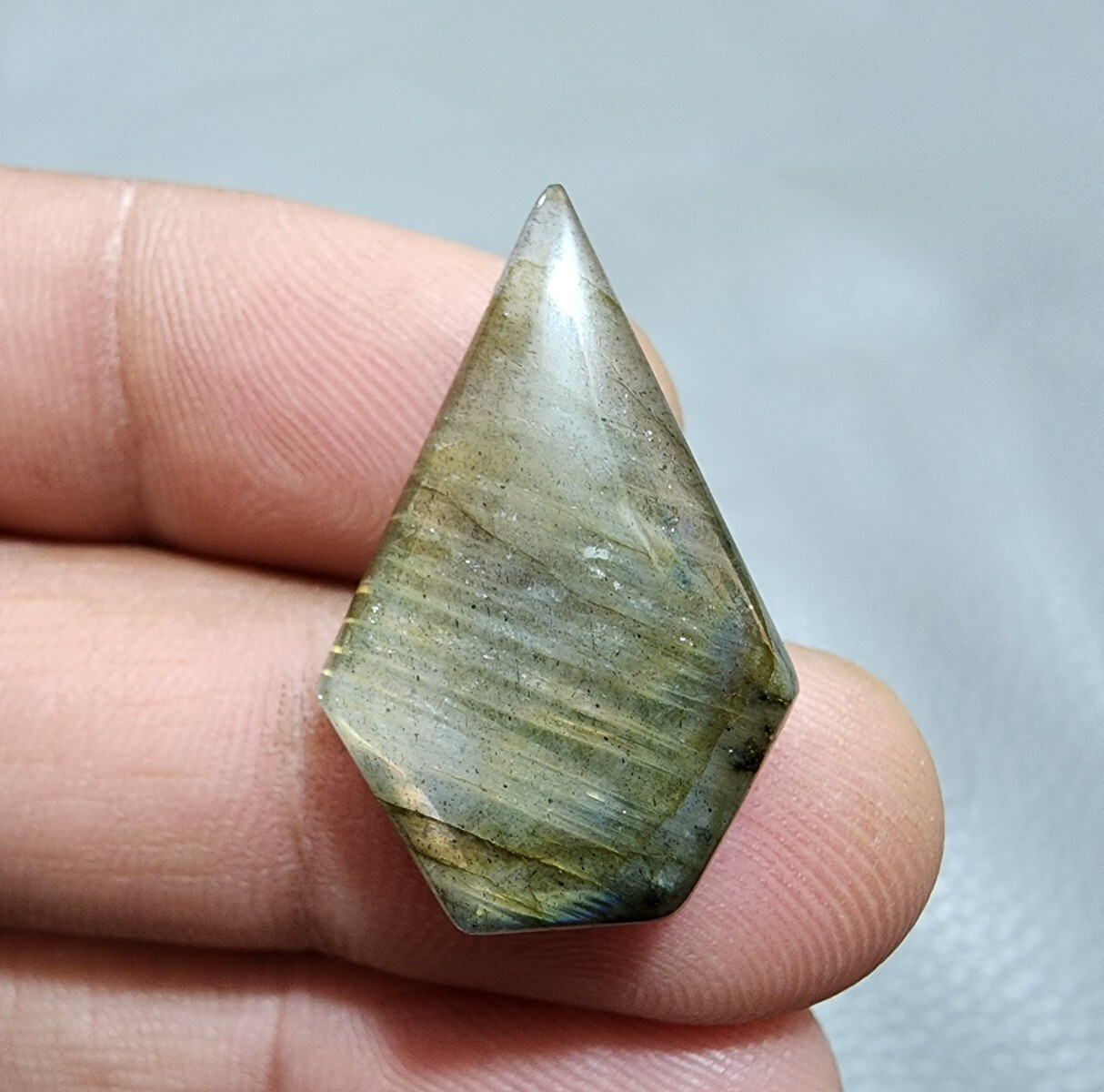 22 Crt Outstanding Labradorite Cabochon Coffin Shape Loose Gemstone For Jewelry
