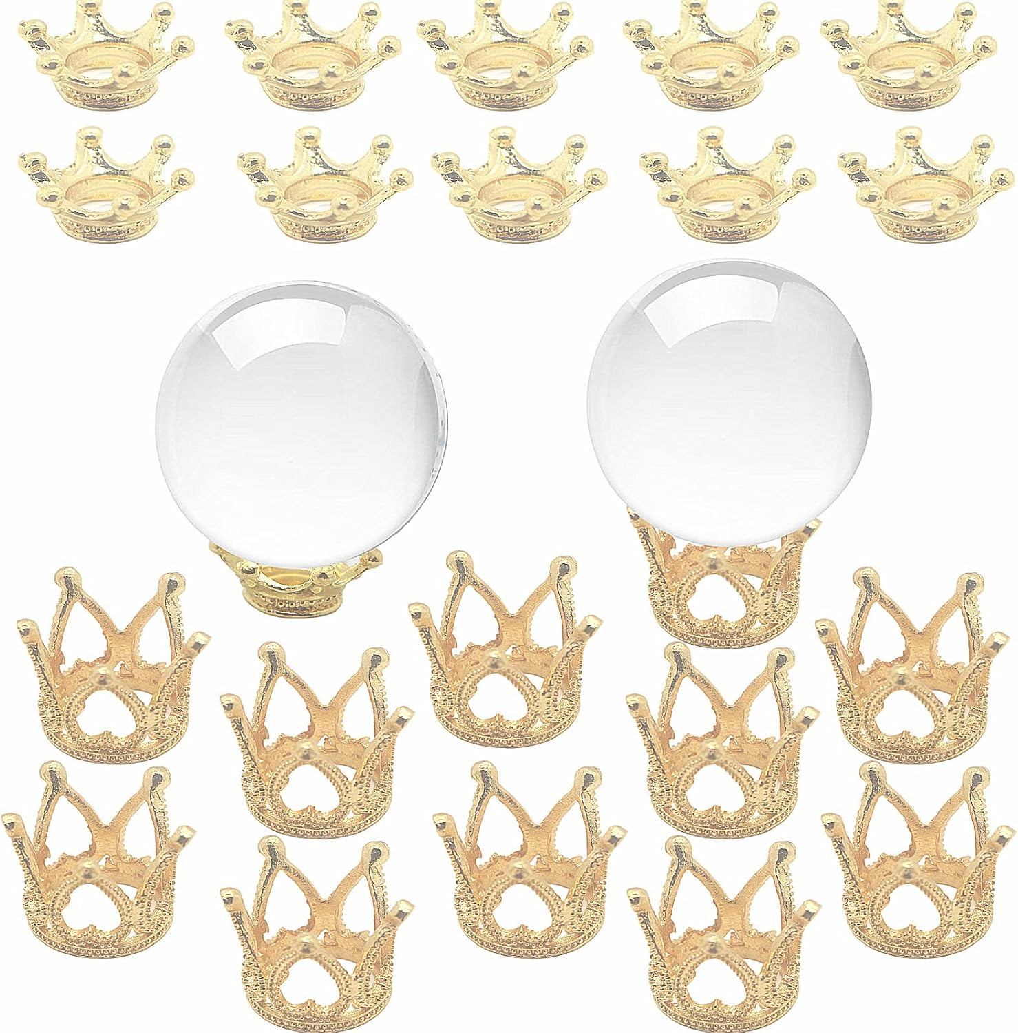 20PCS 2 Sizes Metal Sphere Stands Globe Stone Holders Crystal Ball Displays