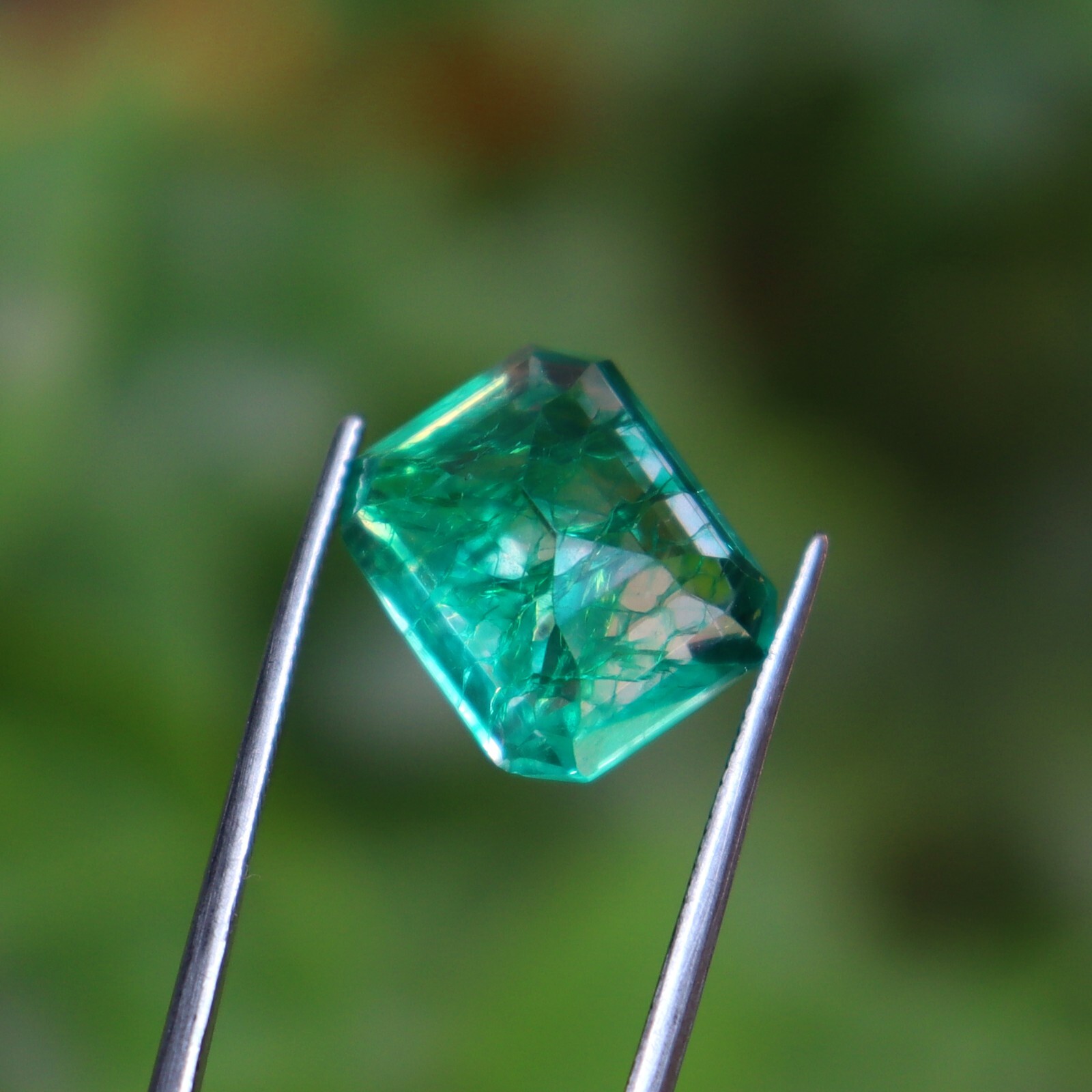 Green Emerald Certified Natural Colombian Emerald Cut Loose Gemstone 8.65 Ct