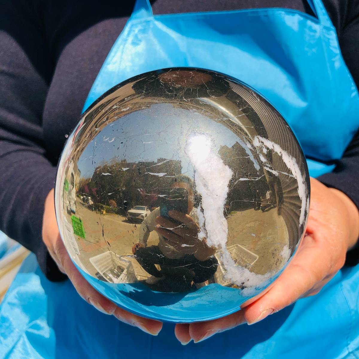 10LB Natural Chalcopyrite Quartz Crystal Ball Energy Reiki Healing