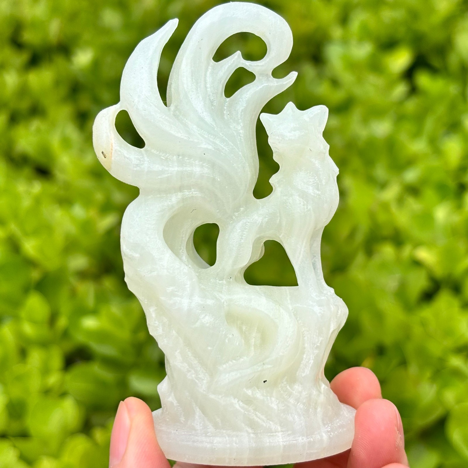 Natural Afghan Jade Quartz skull carved Crystal Fox Skull healing Decor 1pc