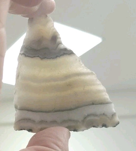 Zebra/Phantom Calcite Crystal Slab Triangle Translucent Bands Reiki Display Cab