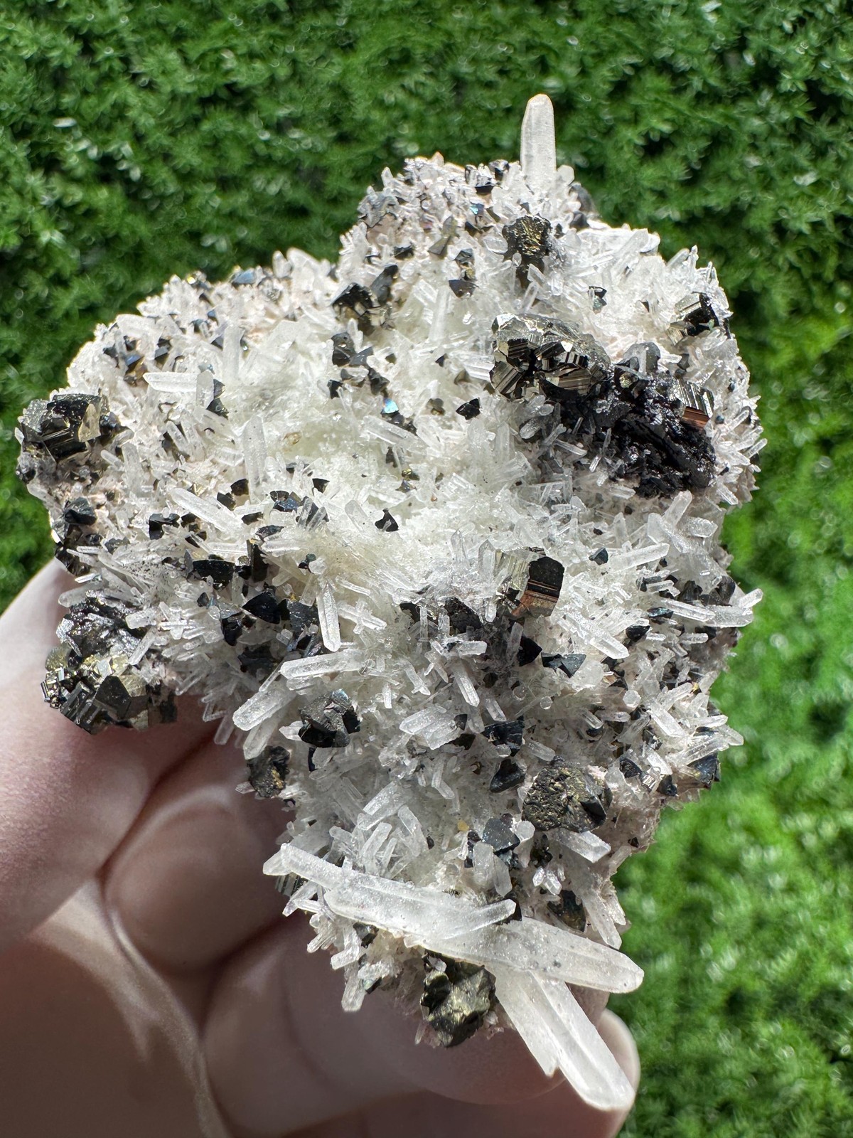 SHINY Cluster of Pyrite, Galena & Quartz from / N710