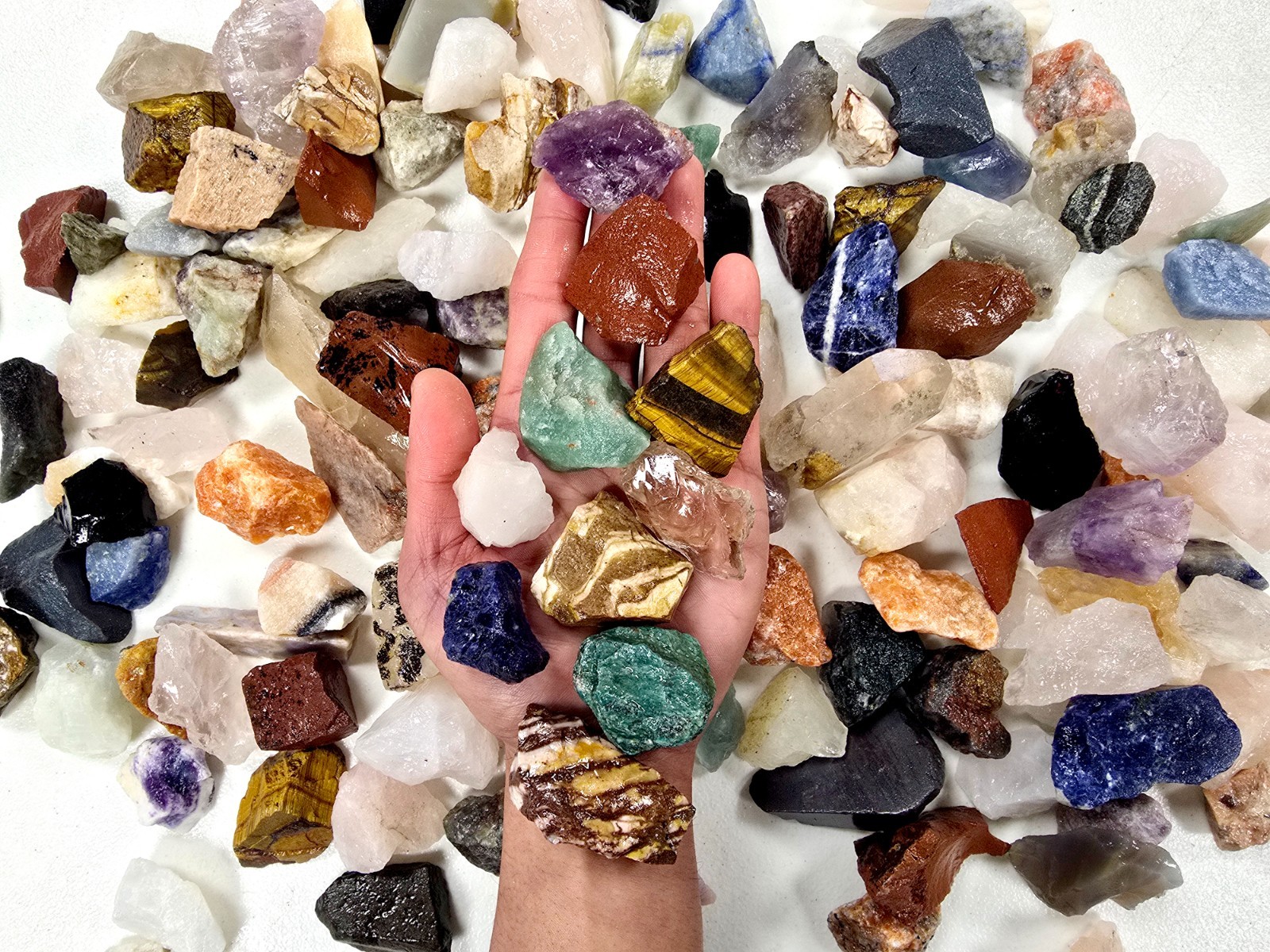 Brazilian Raw Crystals Mix Rough Assorted Gemstones for Tumbling Décor & Crafts