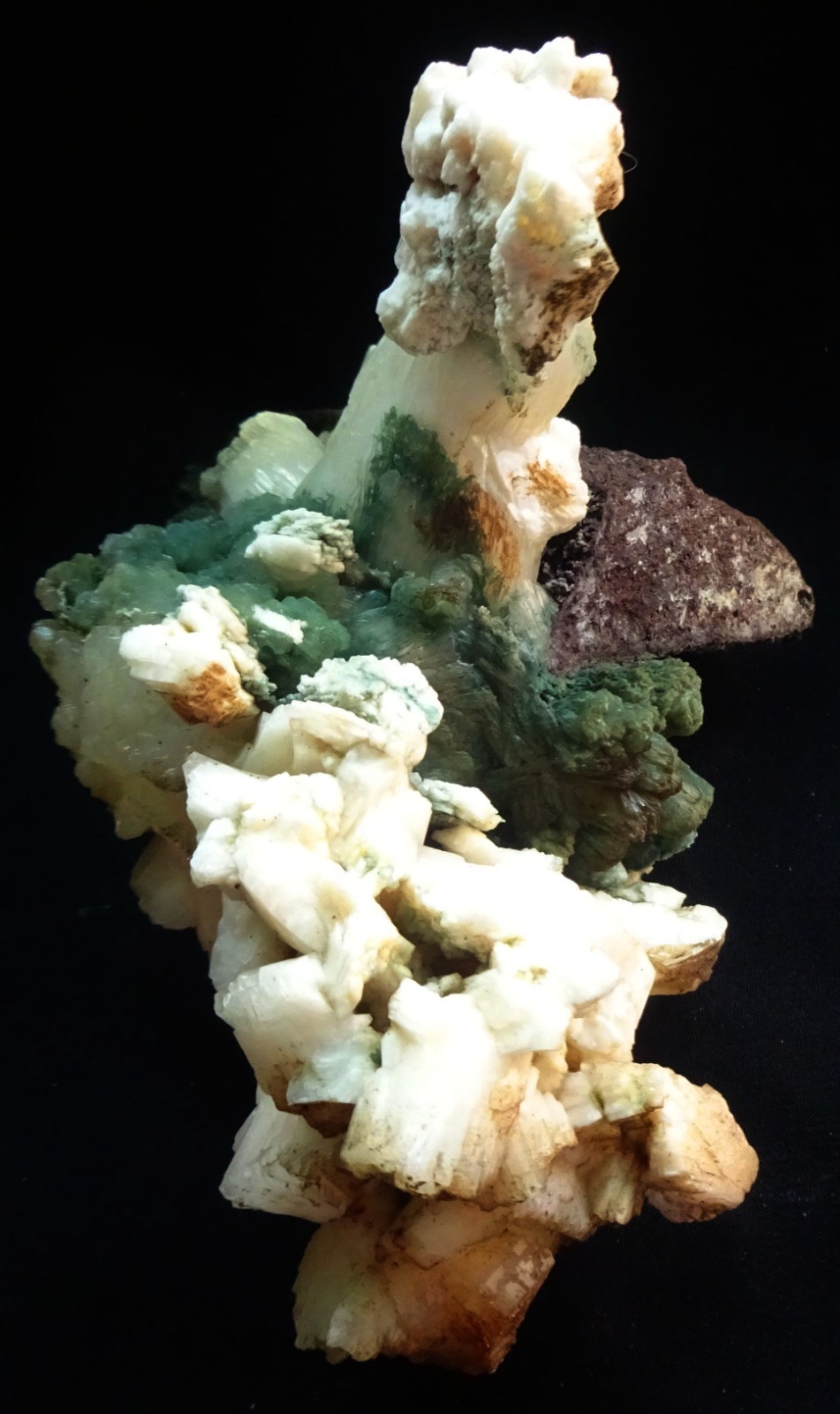 HEULANDITE CRYSTALS W/ GREEN STILBITE BOWS ON MATRIX MINERALS SPECIMENS