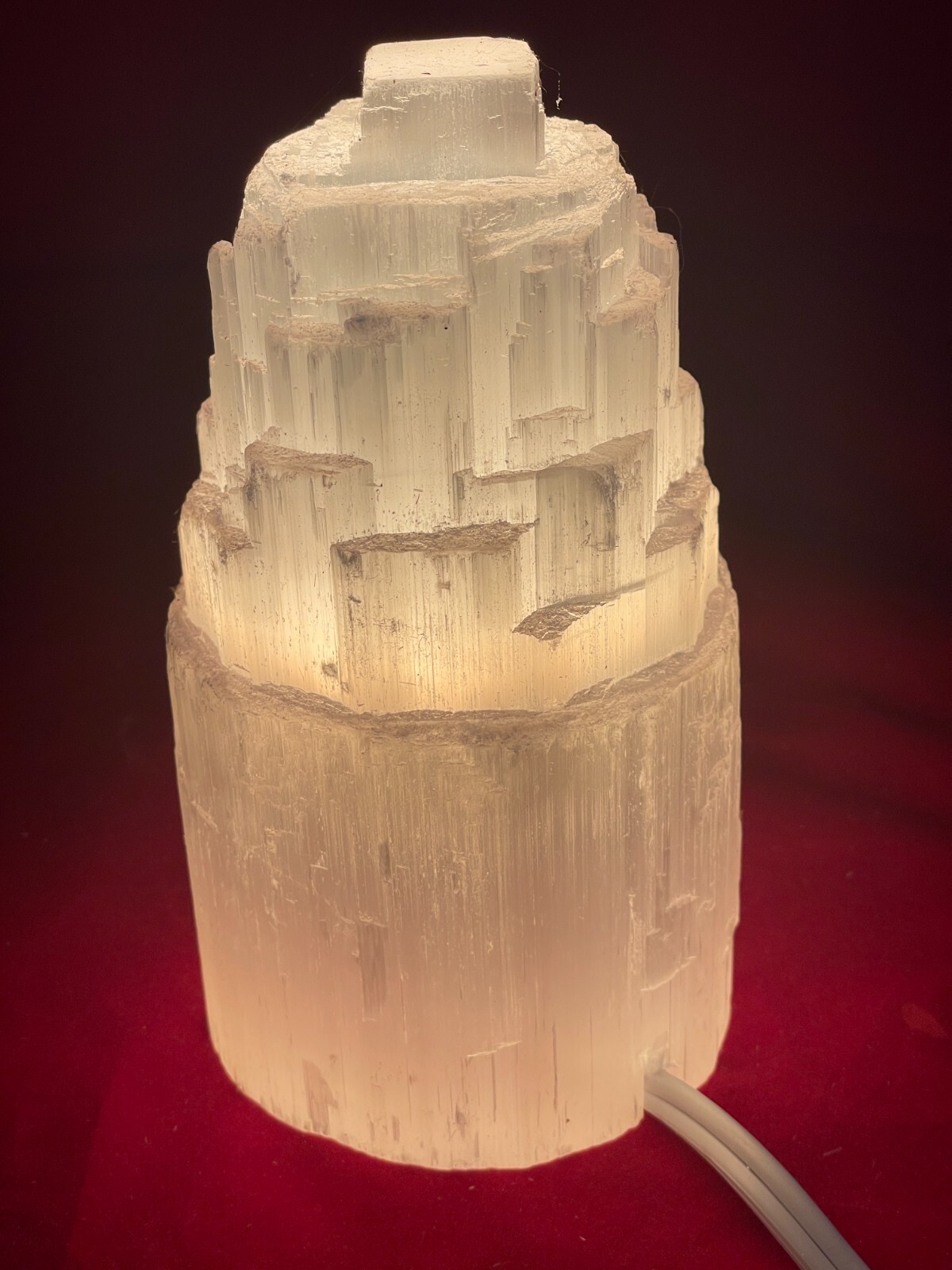 SELENITE CRYSTAL TOWER LAMP – STANDING DISPLAY HEALING CRYSTAL
