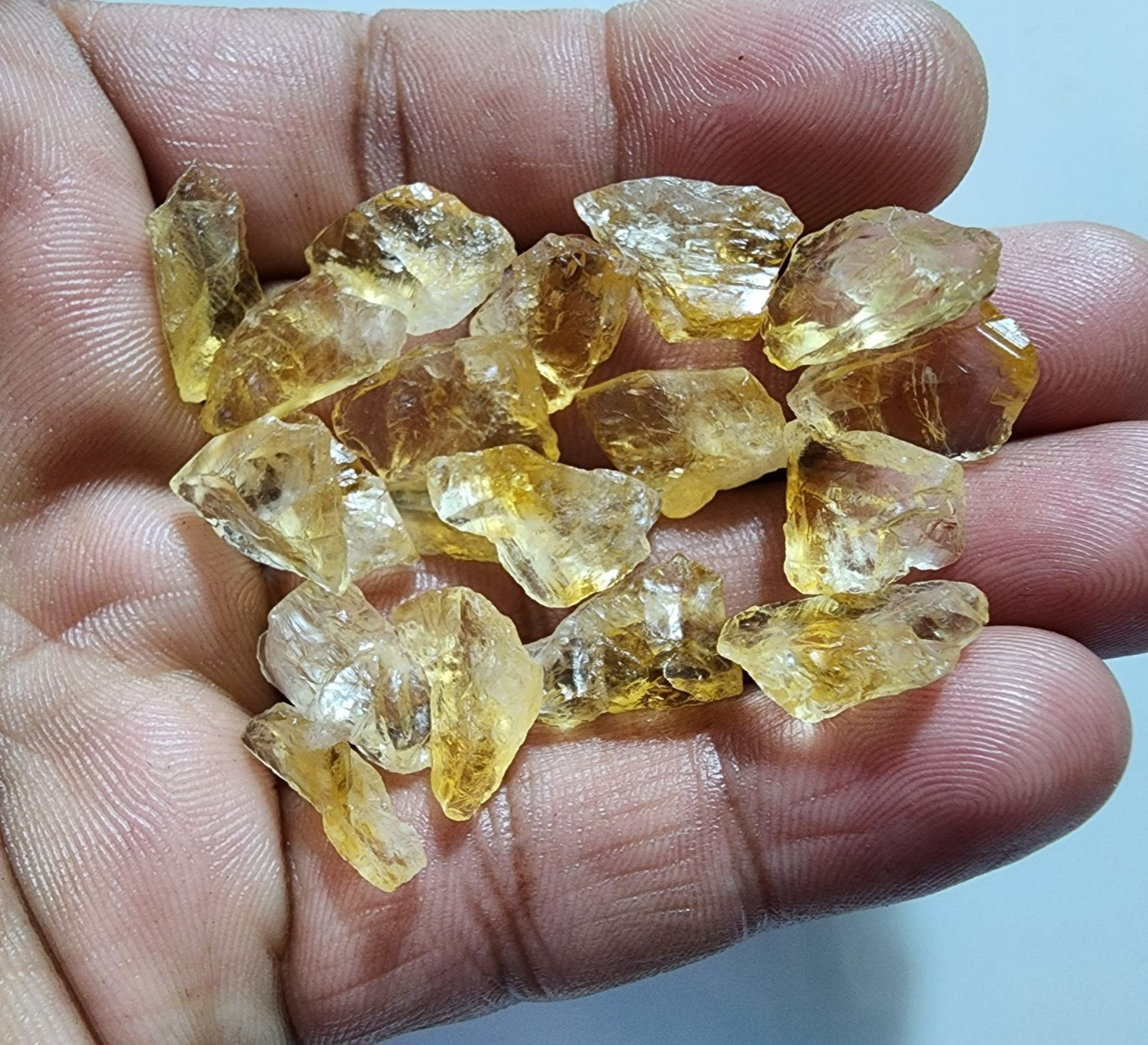 19 Pcs Excellent Golden Citrine Rough Gemstone Crystal Citrine Raw Size 12-15 MM