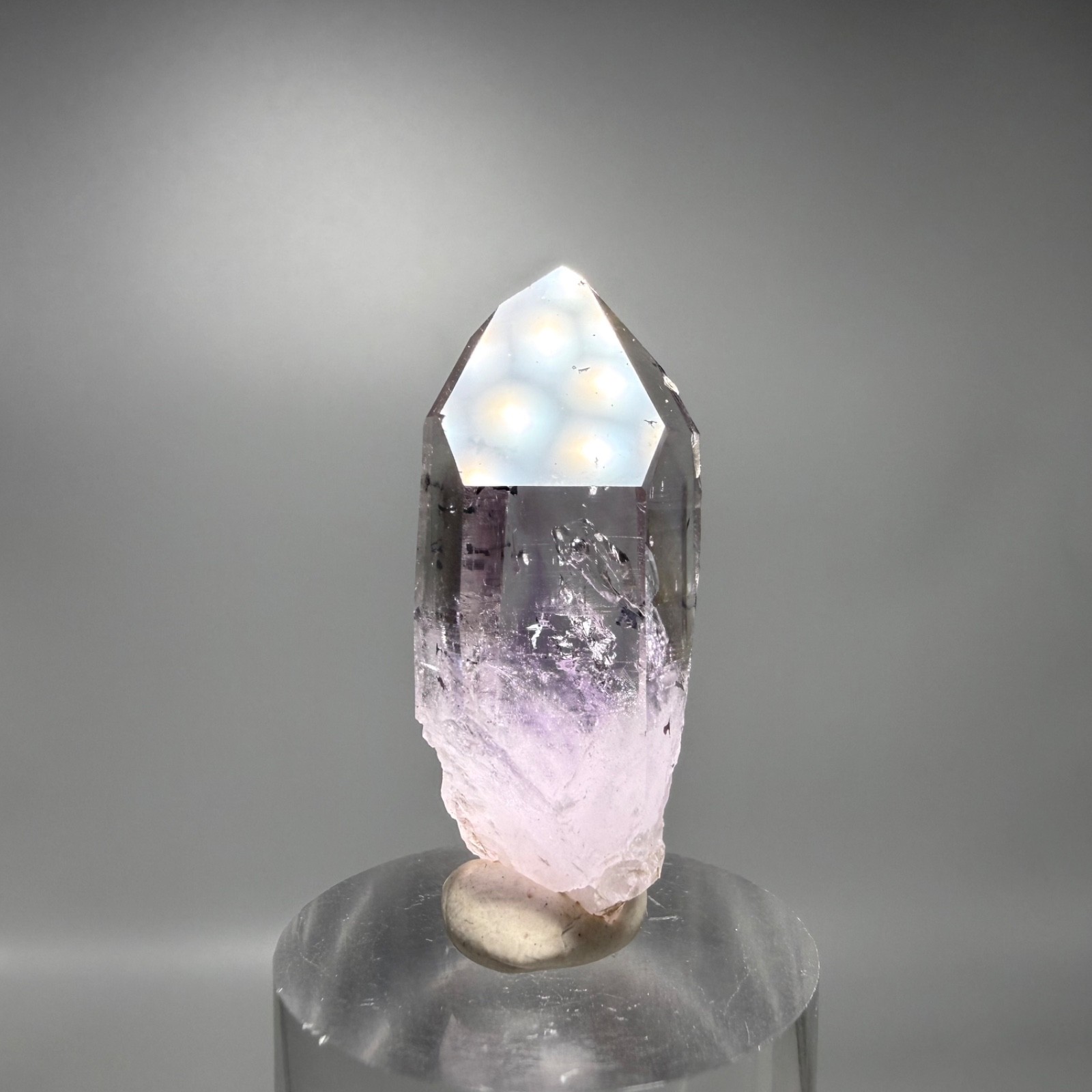 Large Moving Bubble! Rare Lilac Rainbow Brandberg Amethyst Enhydro Crystal