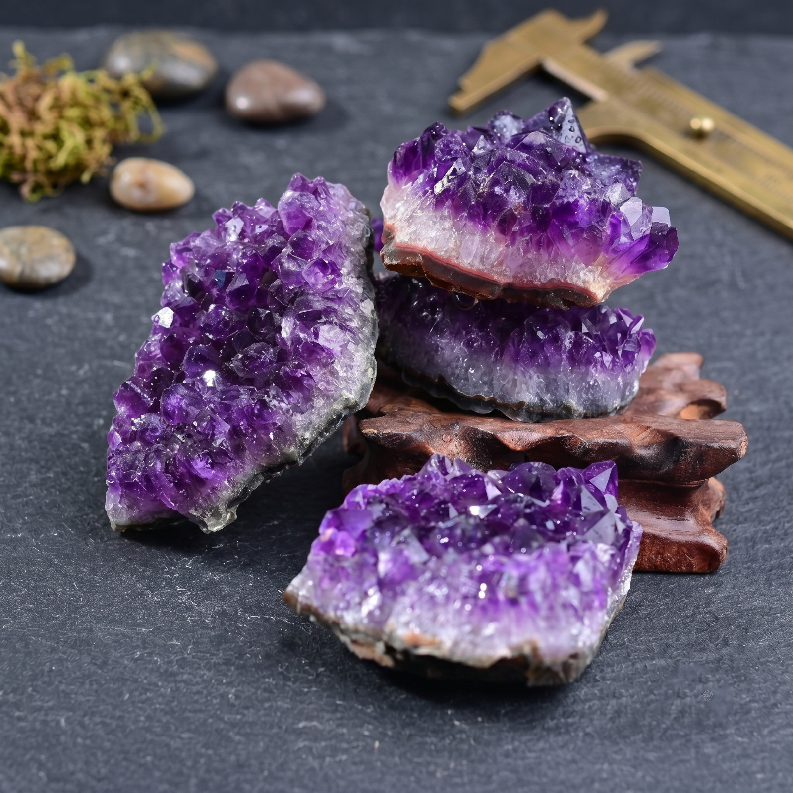 Natural Amethyst Cluster Raw Crystal Healing Geode Specimen