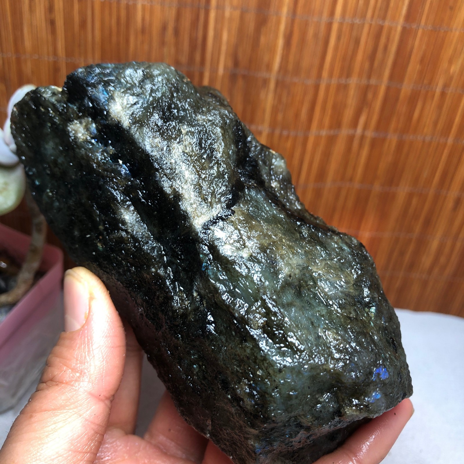 120-57-51mm Natural Labradorite Crystal gemstone Rough Mineral Specimen A3131