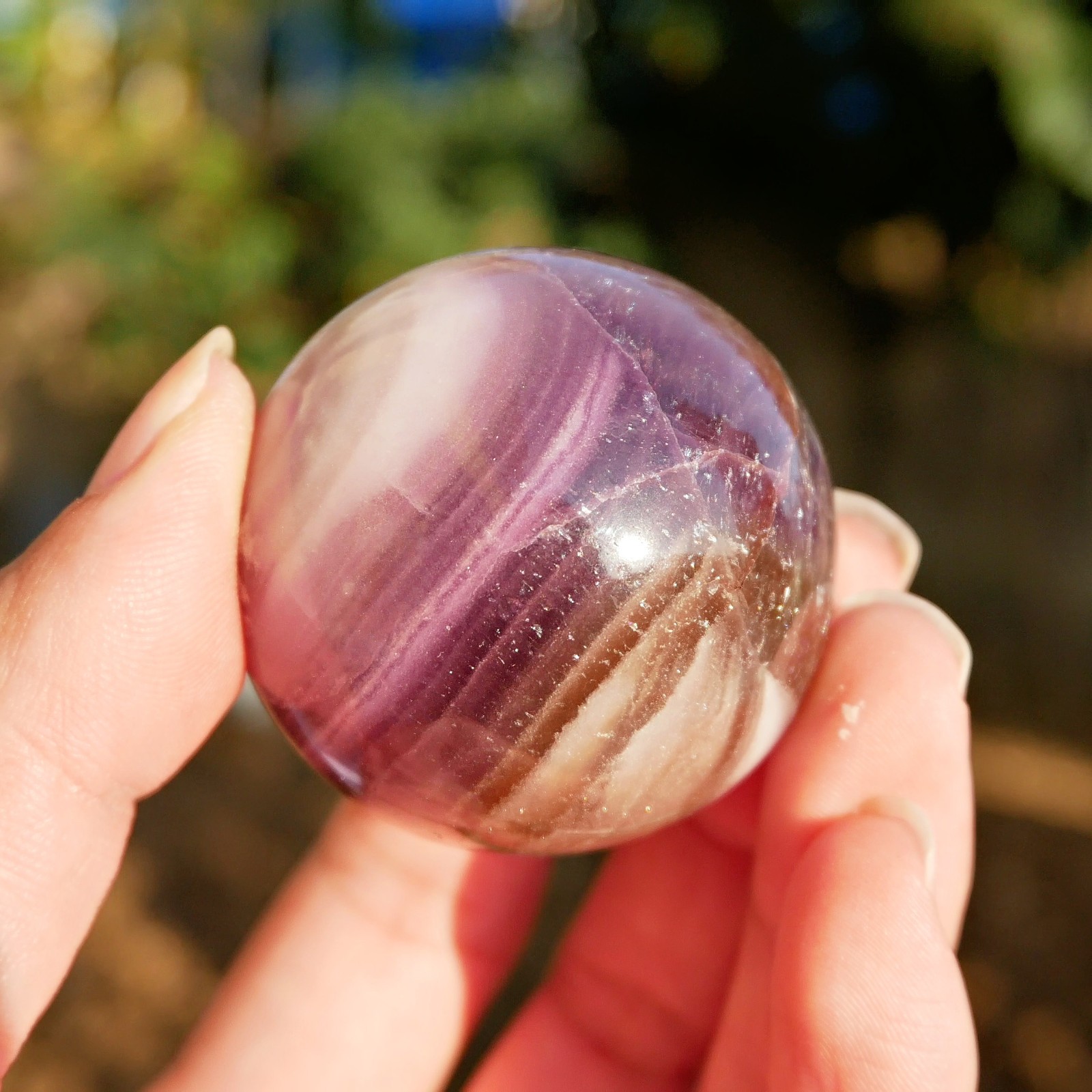 2PCS Fluorite Ball Set Crystal Sphere Healing Stone Rainbow Mental Clarity 1.7″