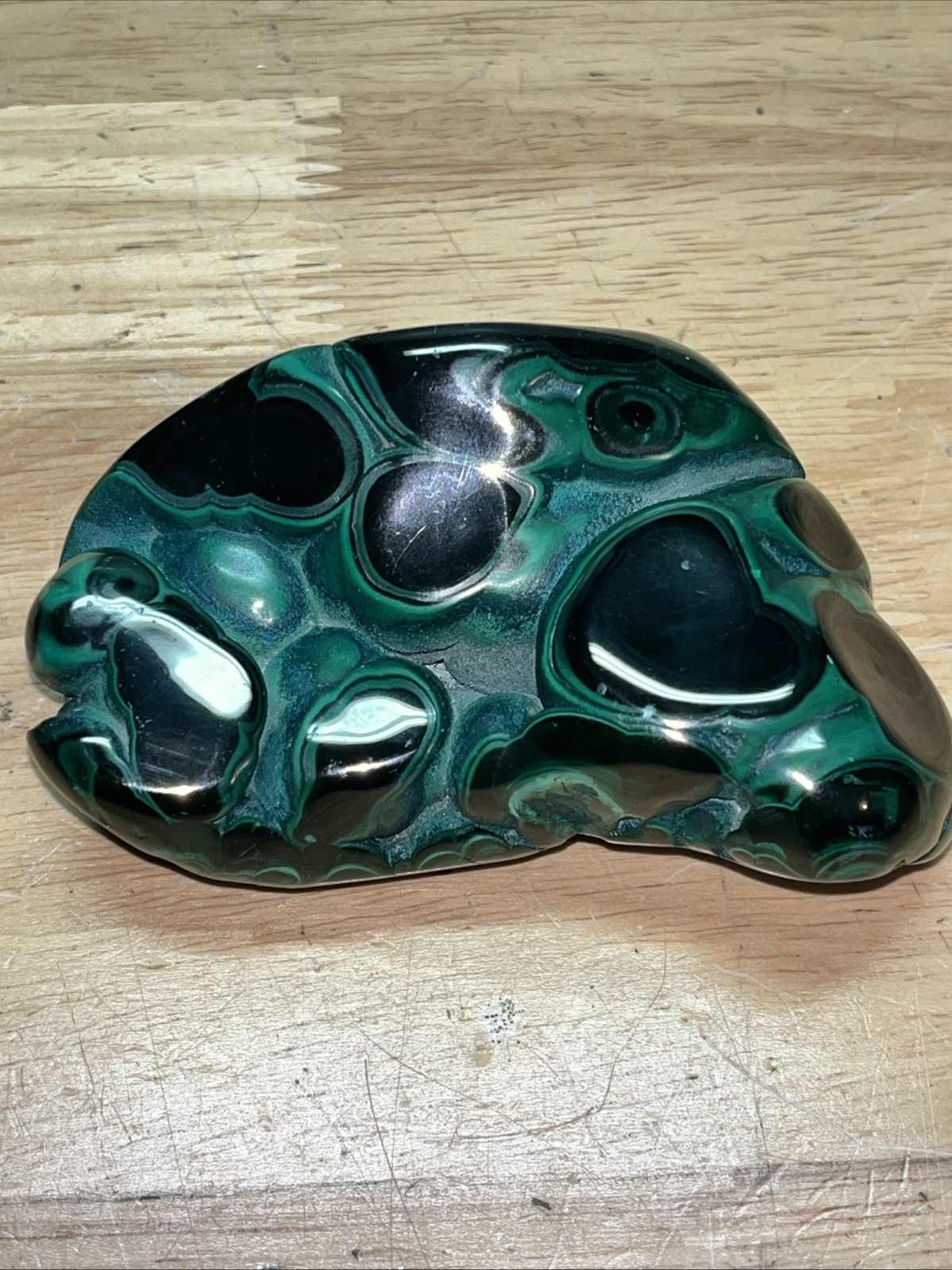 424g (15oz) 4”x2” Malachite Crystal Slab, Spiritual , Positive Energy, SHINY!