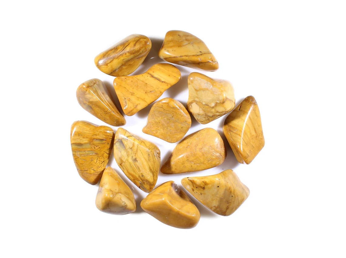 Yellow Jasper Tumbled Gemstones – Bulk Wholesale Options – 1 LB