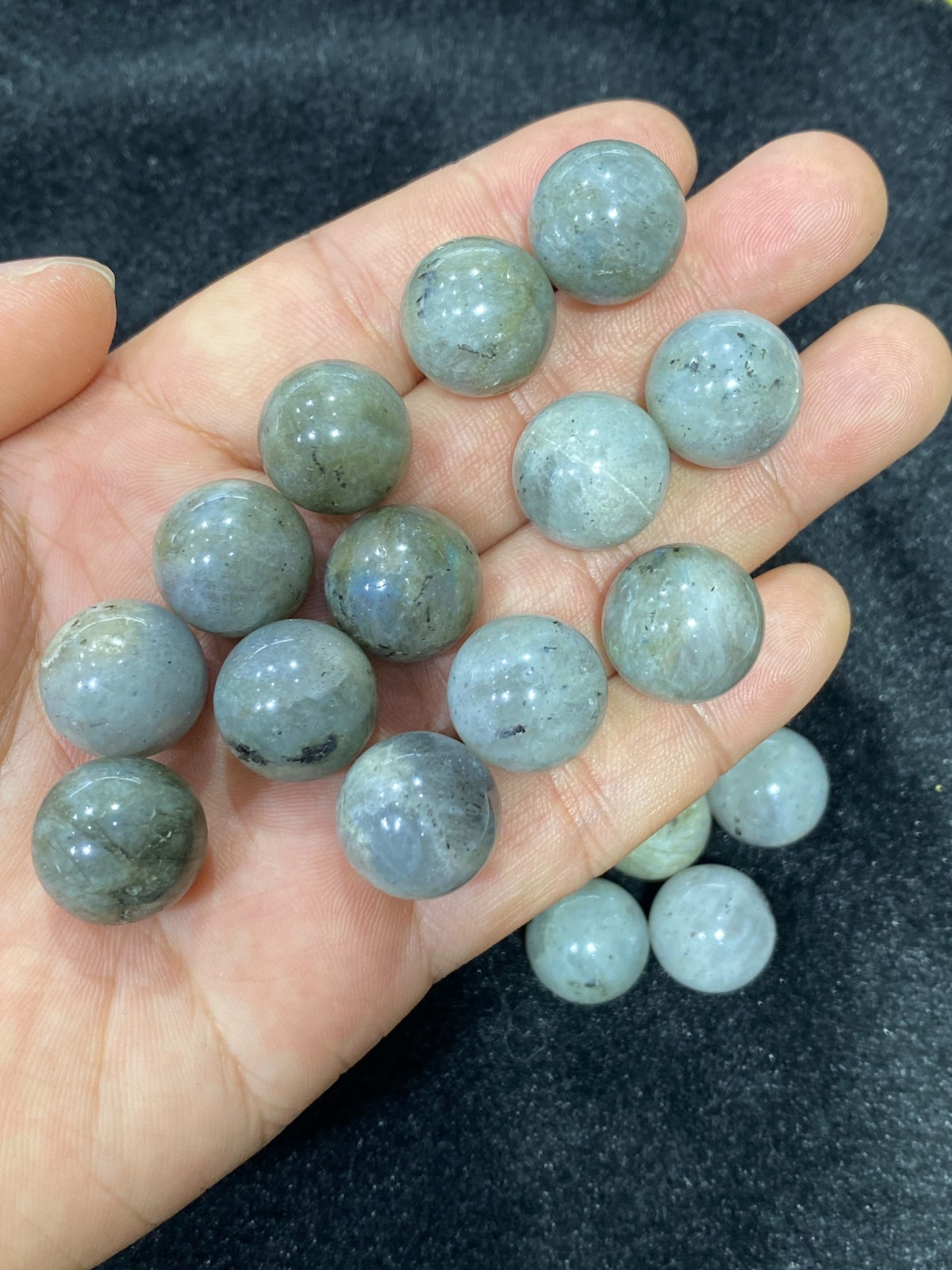 10pcs Natural Labradorite Sphere Carved Quartz Crystal ball 15mm reiki heal gift