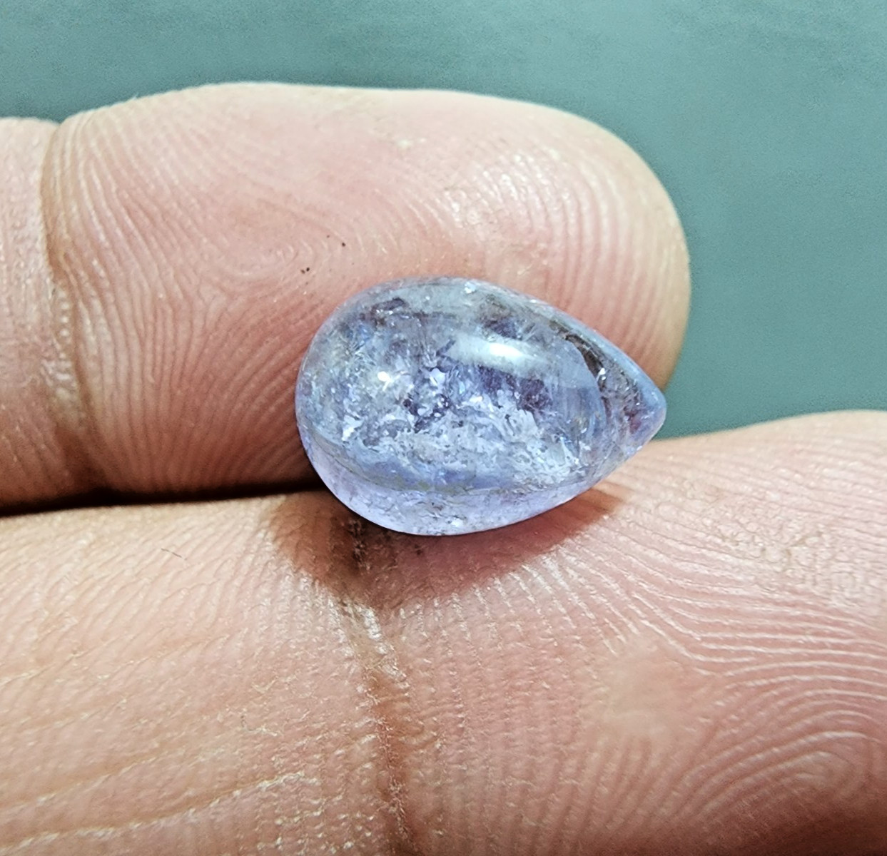Pear Shape Natural Tanzanite – 5.15ct Cabochon Blue Gemstone Ideal for Rings