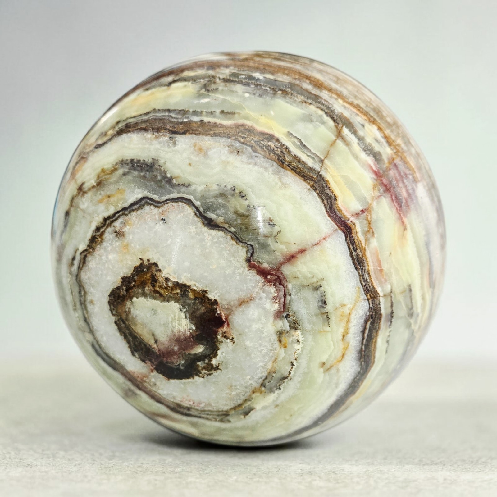 Jumbo 5.75 Inch (146mm) Desert Banded Calcite Sphere 10.8lb (4885 Grams) X-Heavy